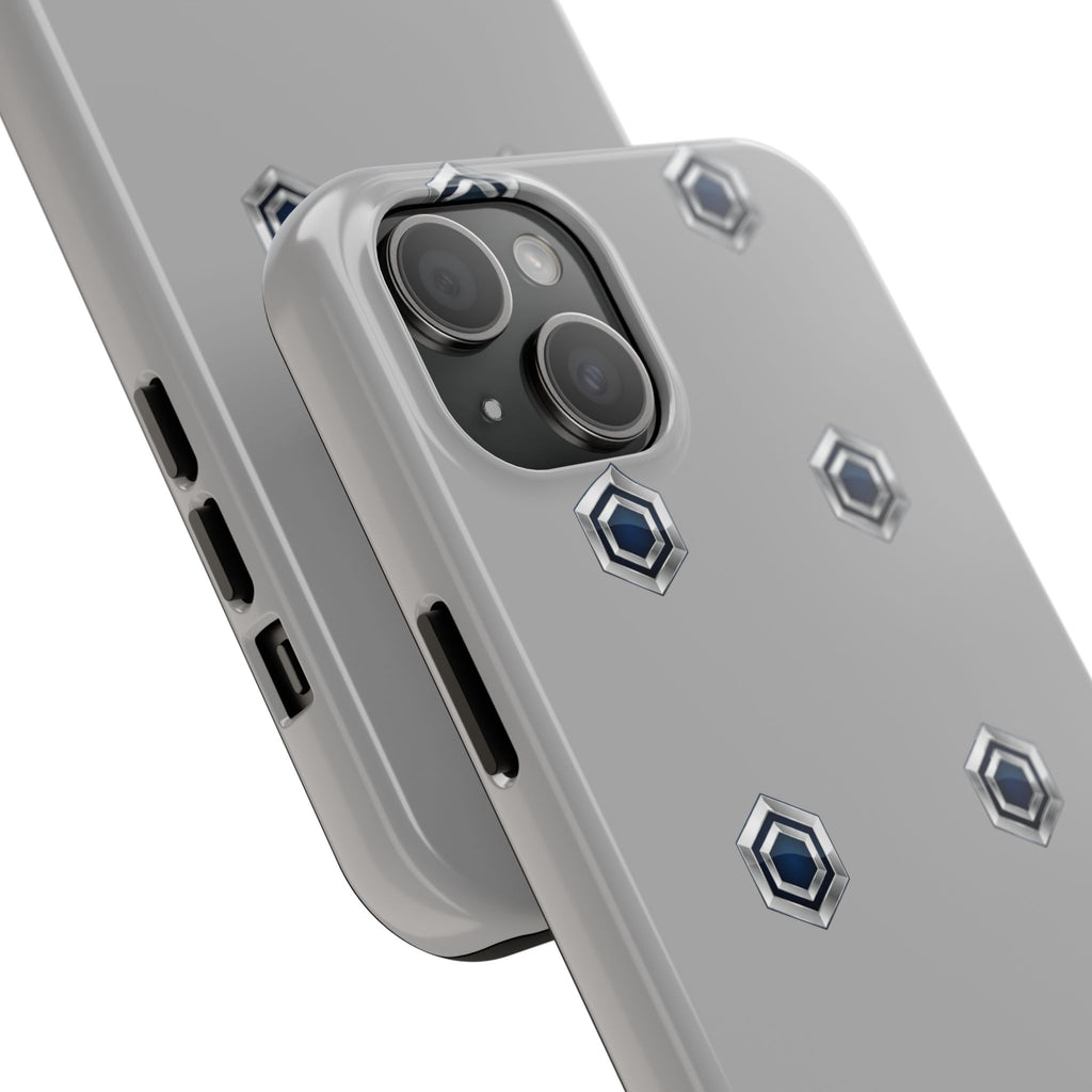 Tough Phone Case — Minimal Hex Rivet Armor (Gray)