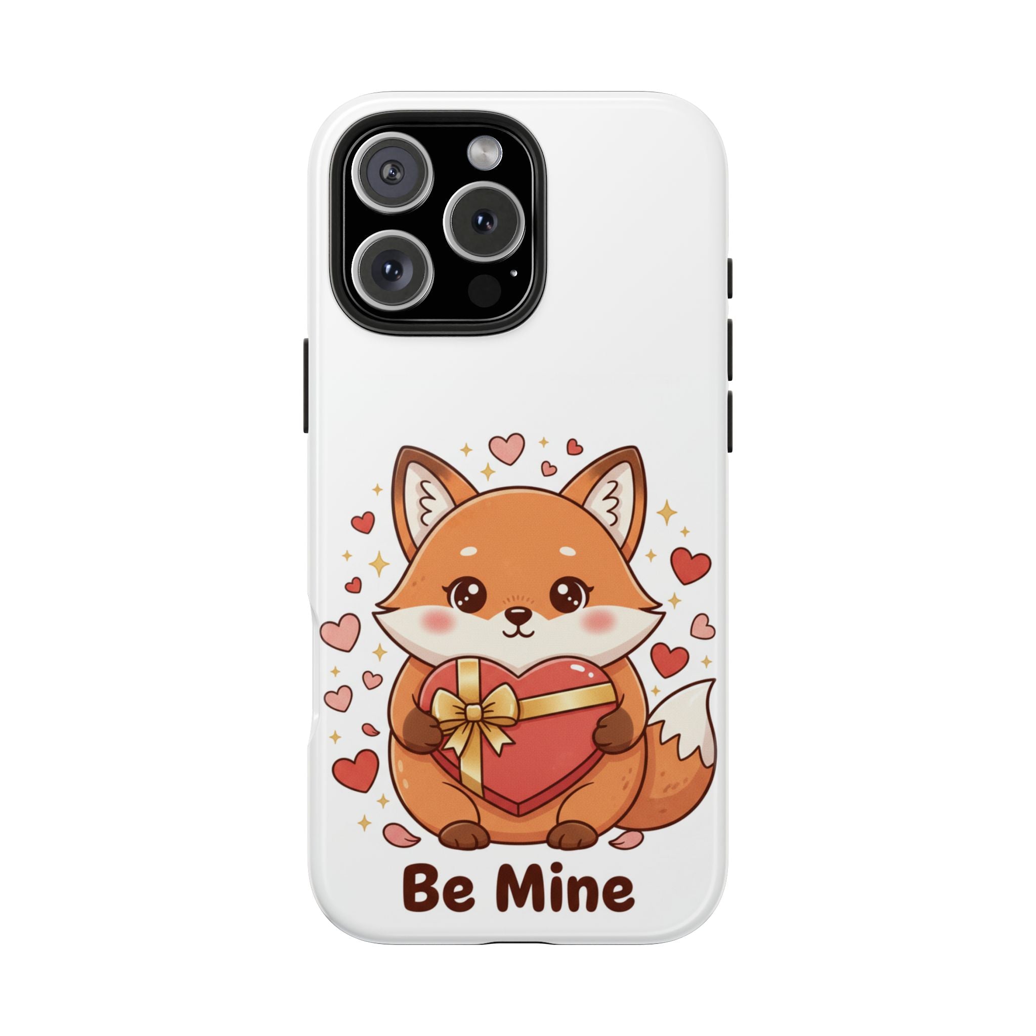 Phone Case — Cute Valentine Fox 'Be Mine' Protective Tough Case