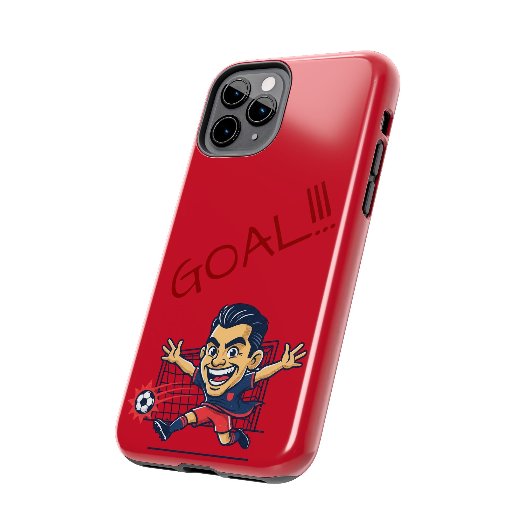 Phone Case — 'GOAL!!!' Cartoon Soccer Player Tough Protective Case