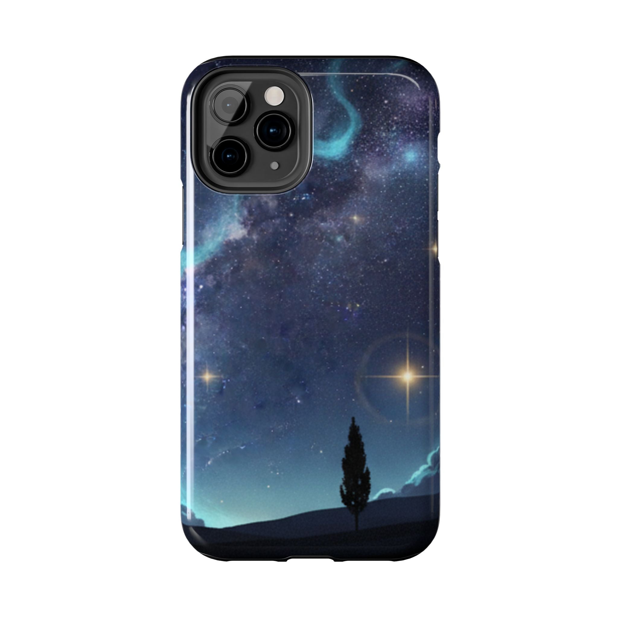 Galaxy Night Sky Tough Phone Case — Starry Landscape Protective Phone Cover