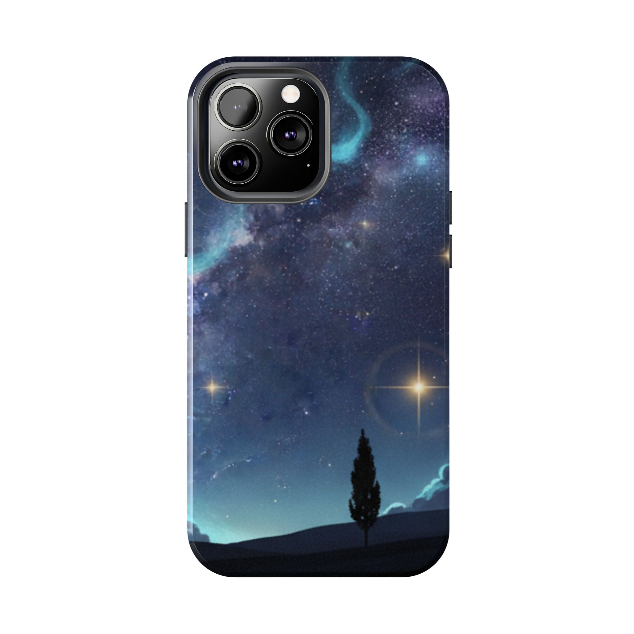 Galaxy Night Sky Tough Phone Case — Starry Landscape Protective Phone Cover