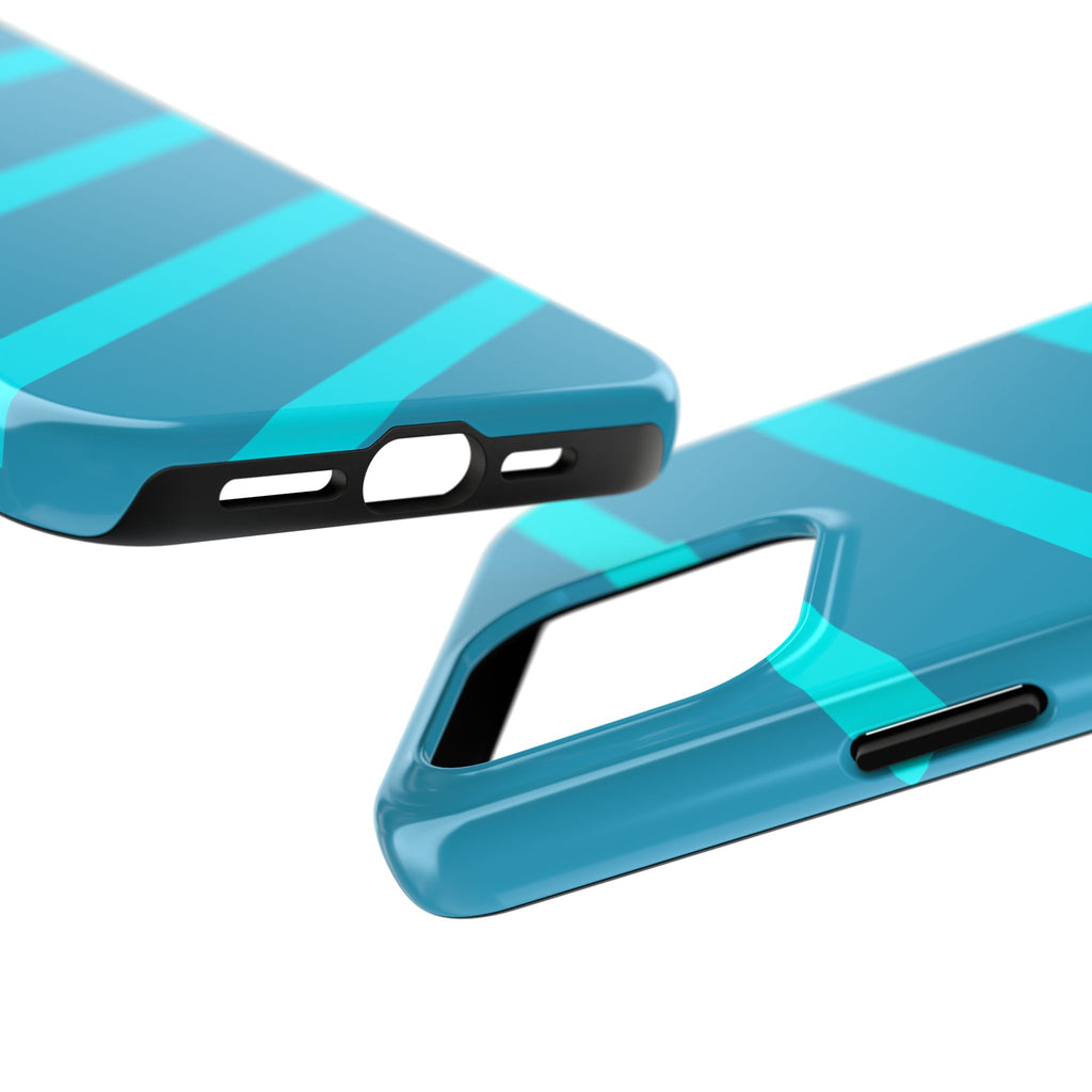 Tough Phone Case — Blue Diagonal Stripe Shockproof Cover