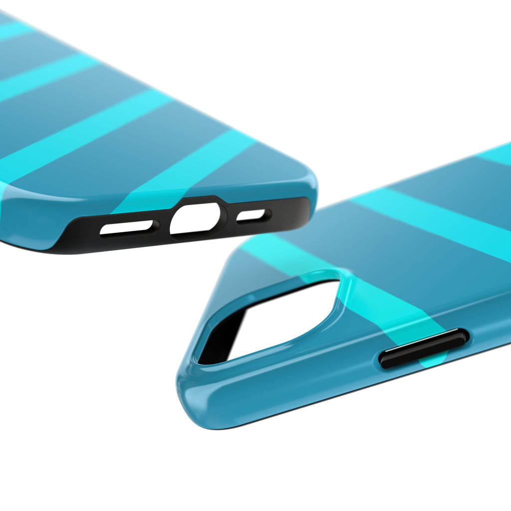 Tough Phone Case — Blue Diagonal Stripe Shockproof Cover