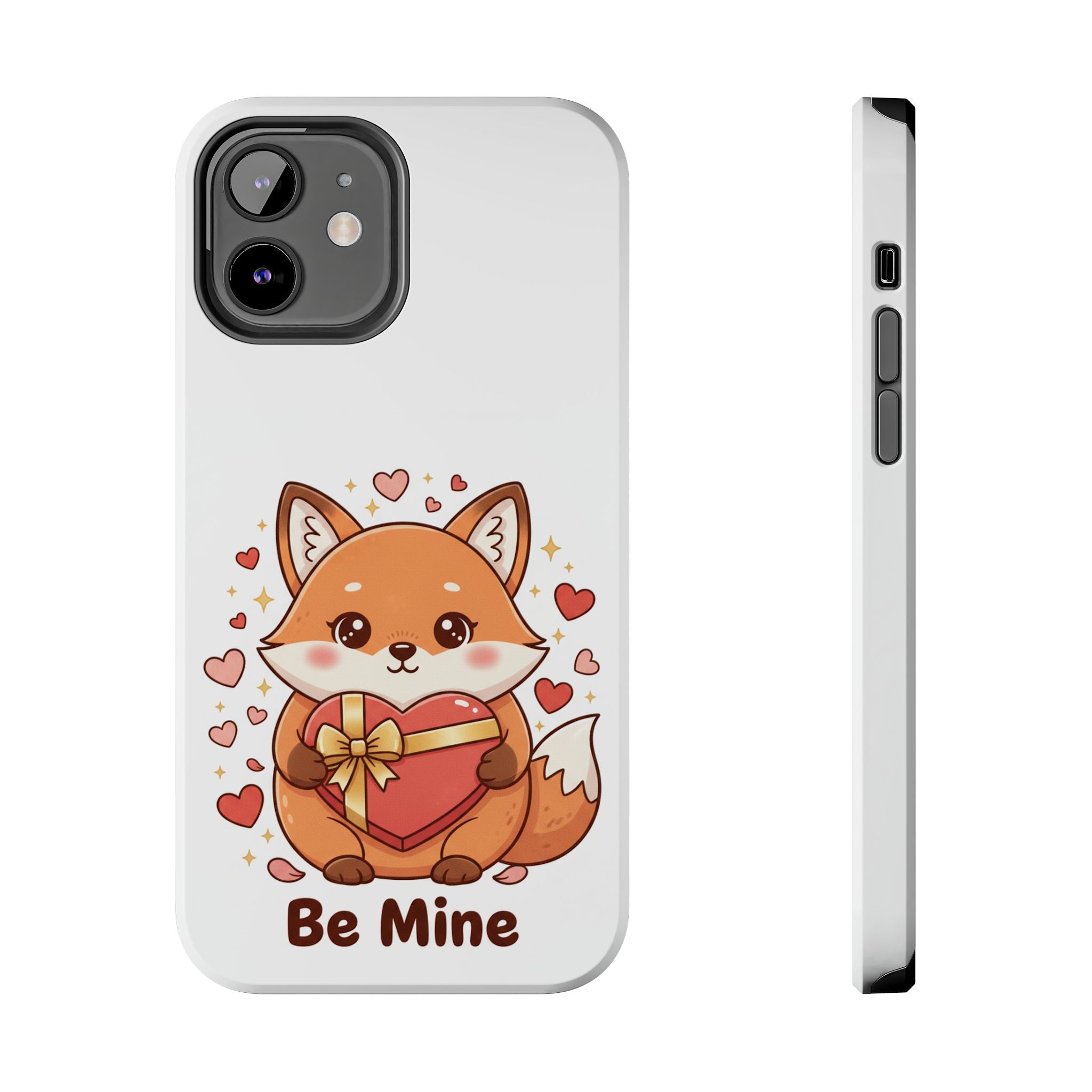 Phone Case — Cute Valentine Fox 'Be Mine' Protective Tough Case