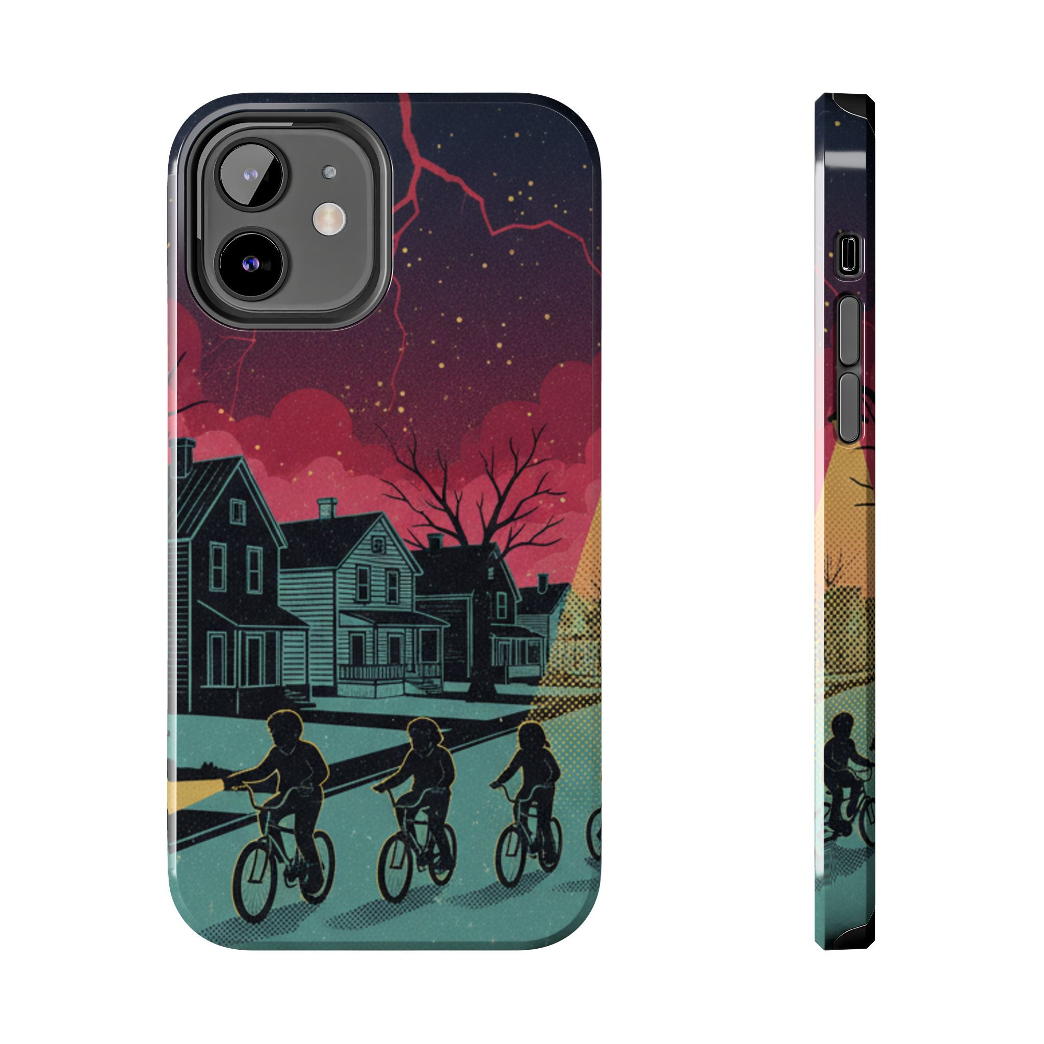 Tough Phone Case — Nostalgic Night Bike Ride Sky Design