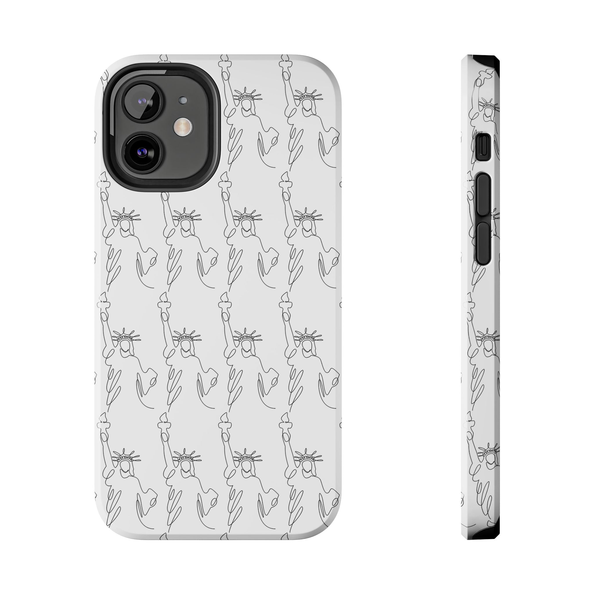 Statue of Liberty Sketch Tough Phone Case — Minimal Patriotic iPhone Cover