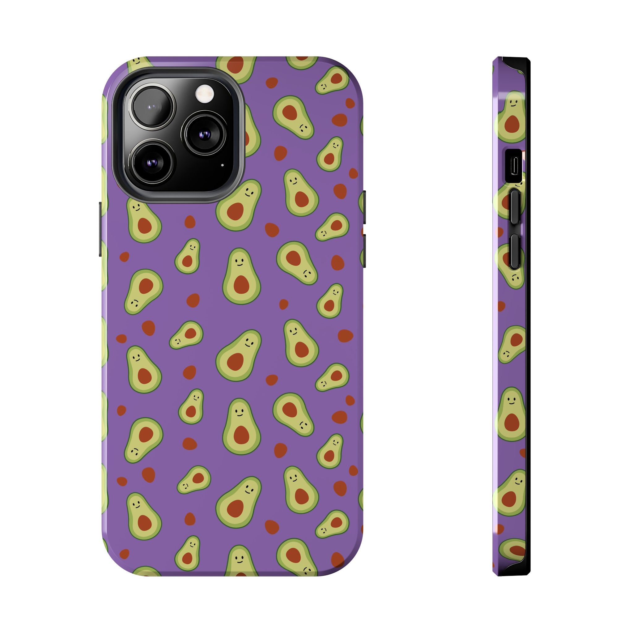 Avocado Pattern Tough Phone Case — Cute Purple Avocado Phone Cover