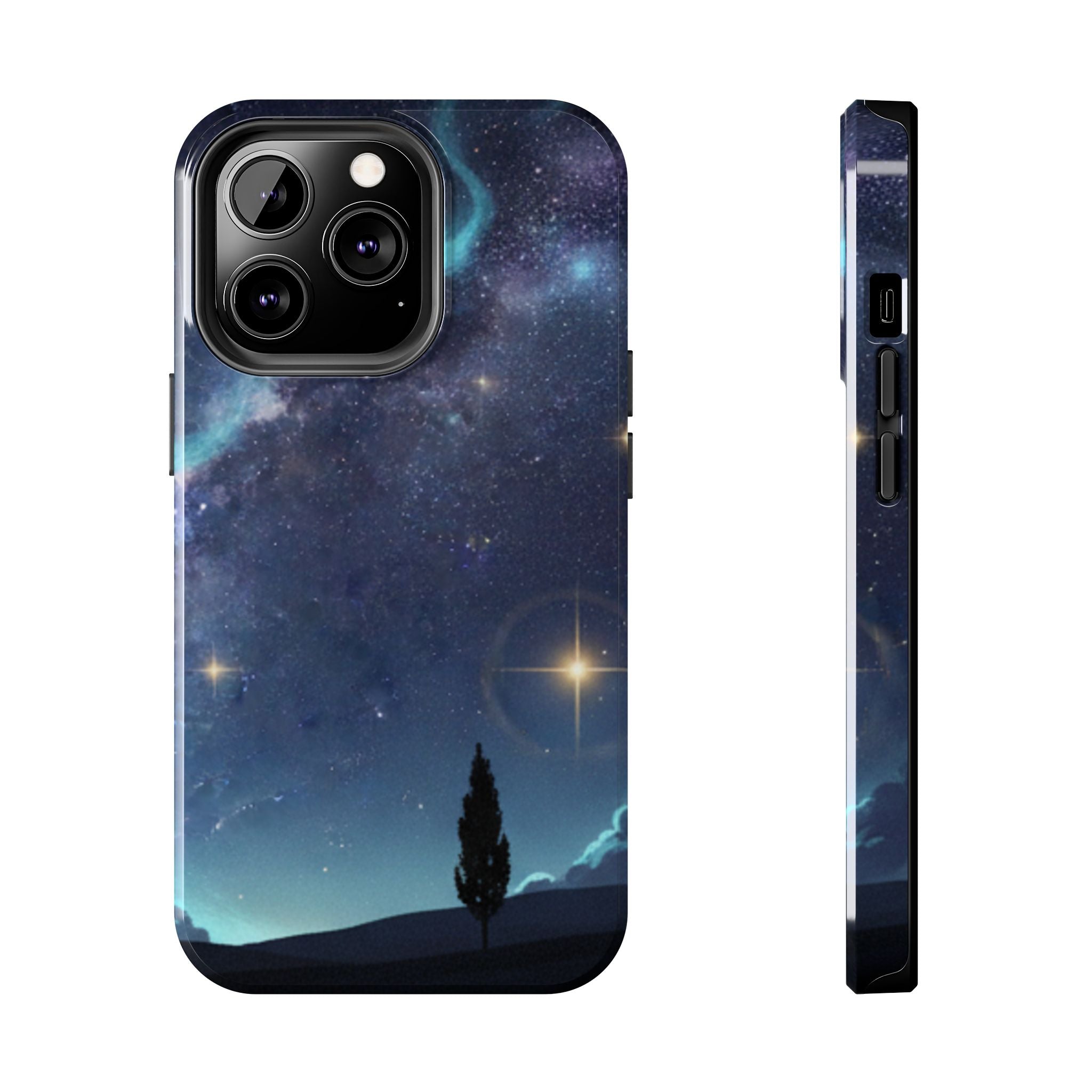Galaxy Night Sky Tough Phone Case — Starry Landscape Protective Phone Cover