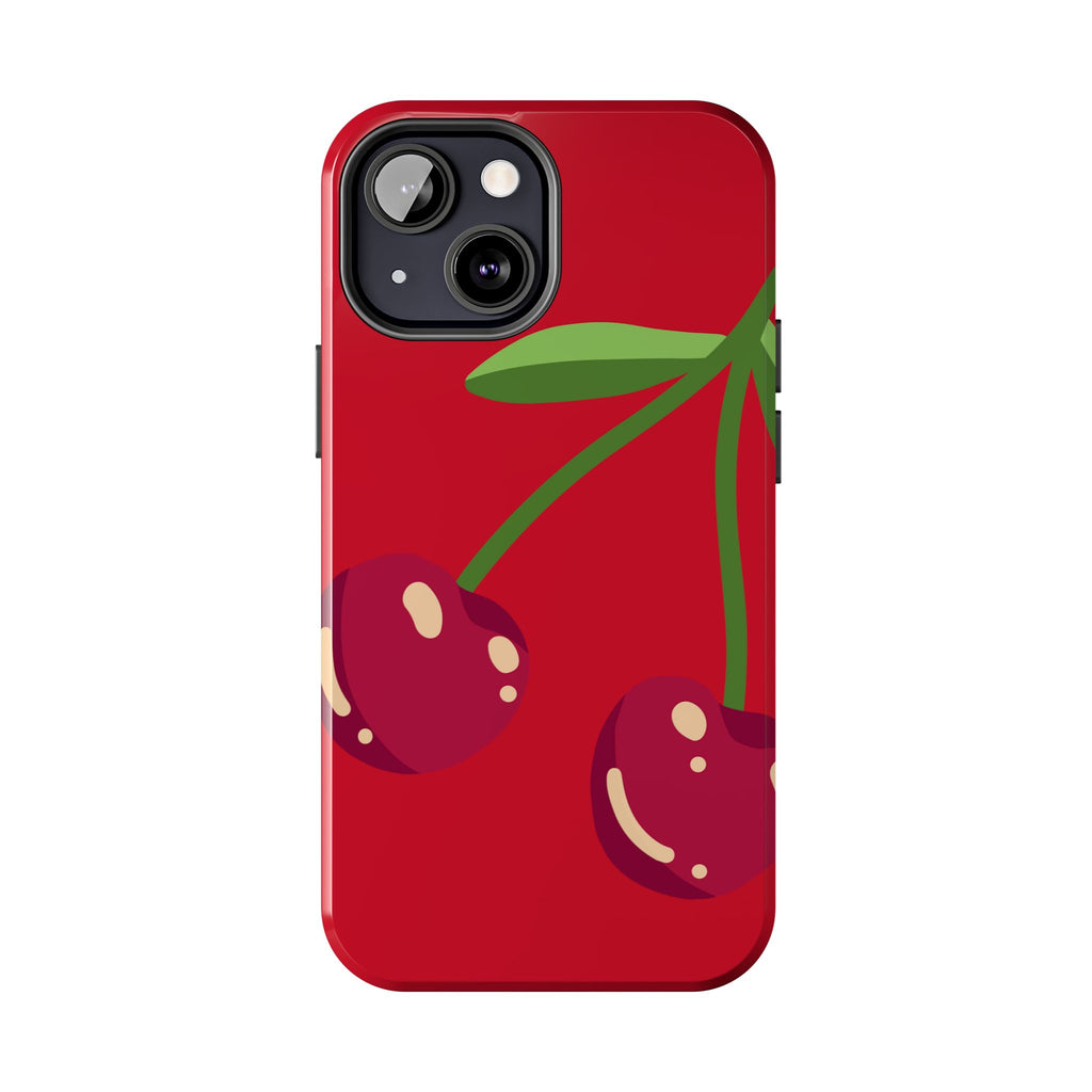 Cherry Red Tough Phone Case — Cute Retro Fruit iPhone Case