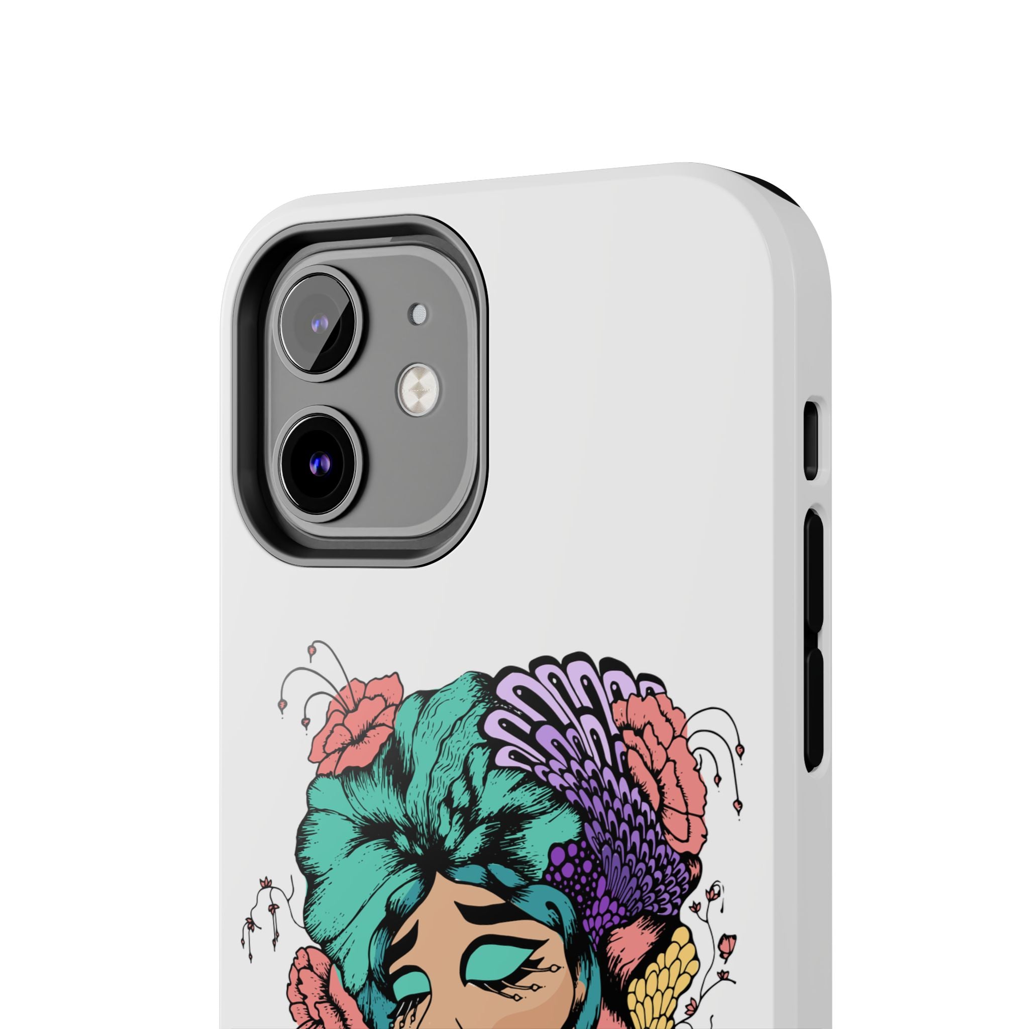 Tough Phone Case — Floral Pop Art Portrait Protective Cover