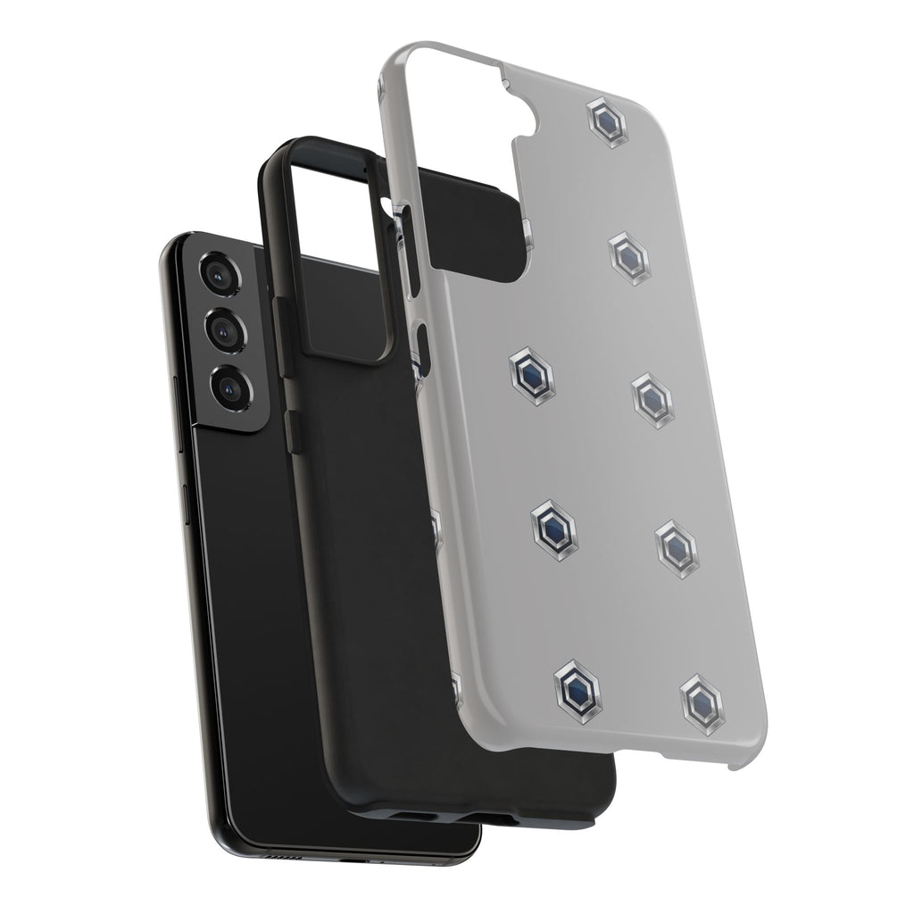 Tough Phone Case — Minimal Hex Rivet Armor (Gray)