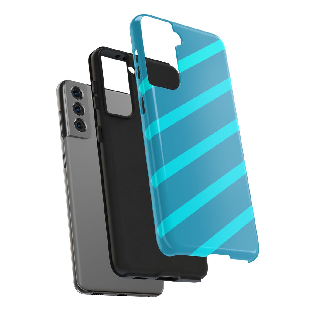 Tough Phone Case — Blue Diagonal Stripe Shockproof Cover