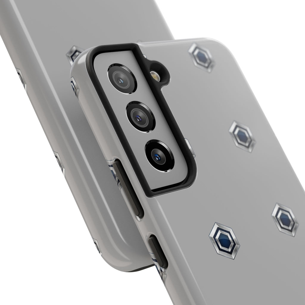 Tough Phone Case — Minimal Hex Rivet Armor (Gray)