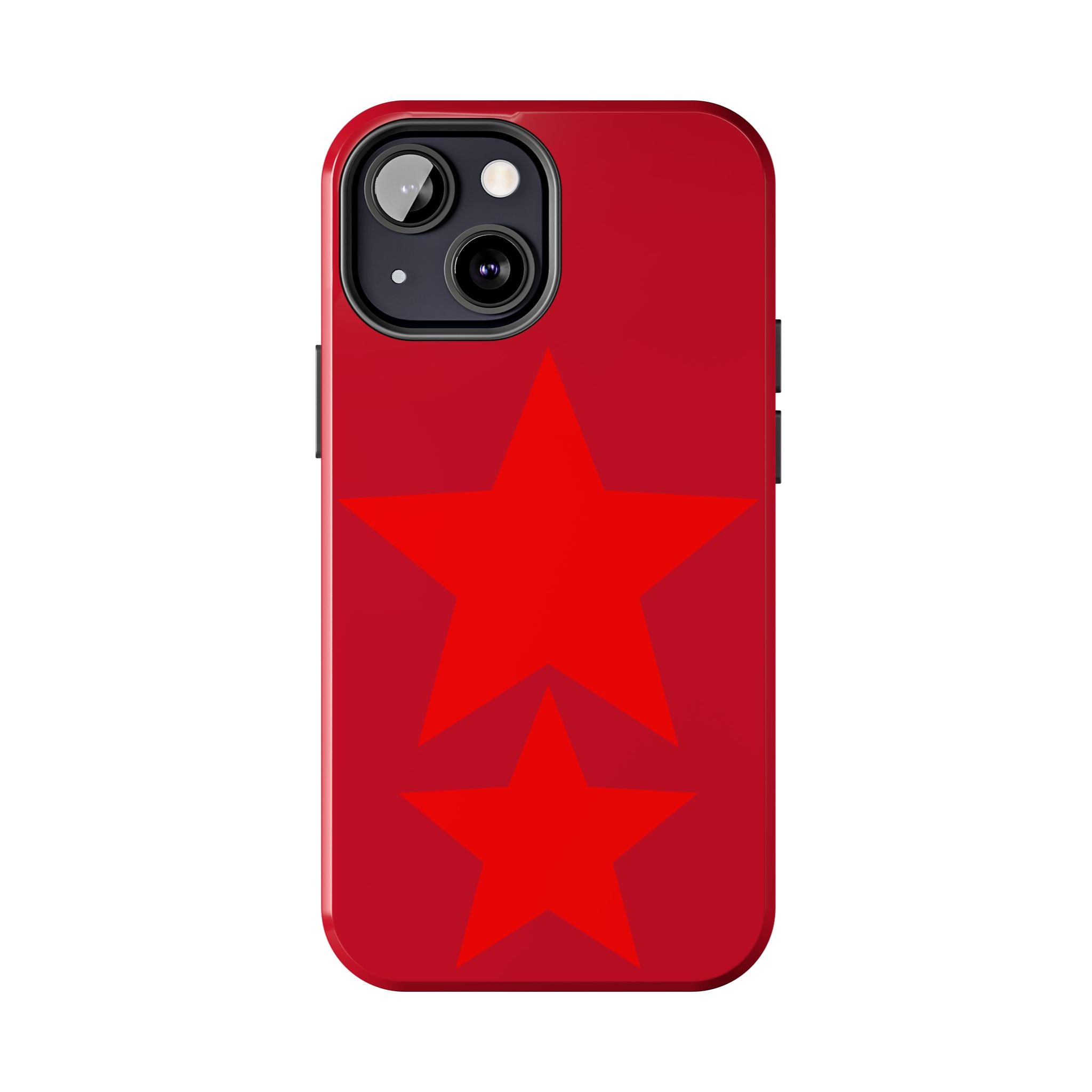 Red Star Tough Phone Case — Dual-Star Protective iPhone Cover