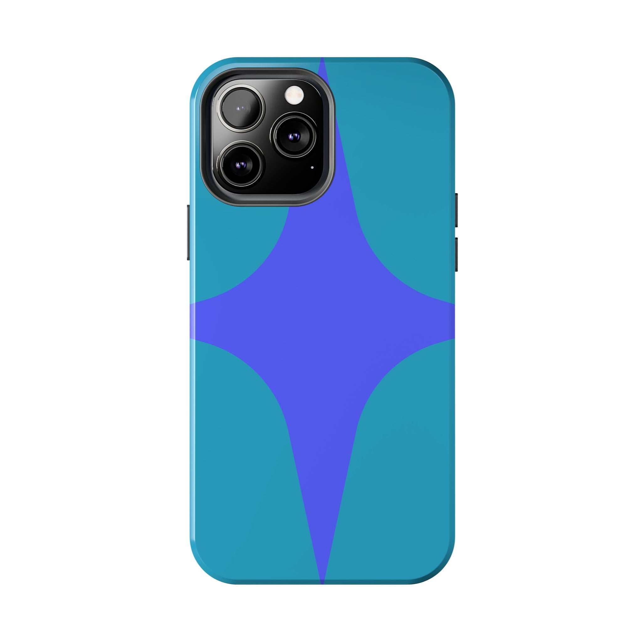 Teal & Indigo Starburst Tough Phone Case — Durable Protective Phone Case