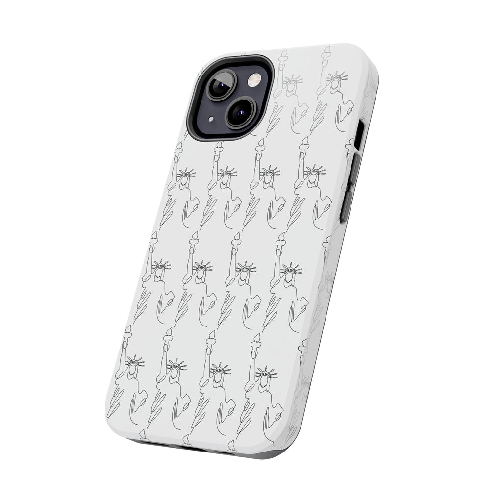 Statue of Liberty Sketch Tough Phone Case — Minimal Patriotic iPhone Cover