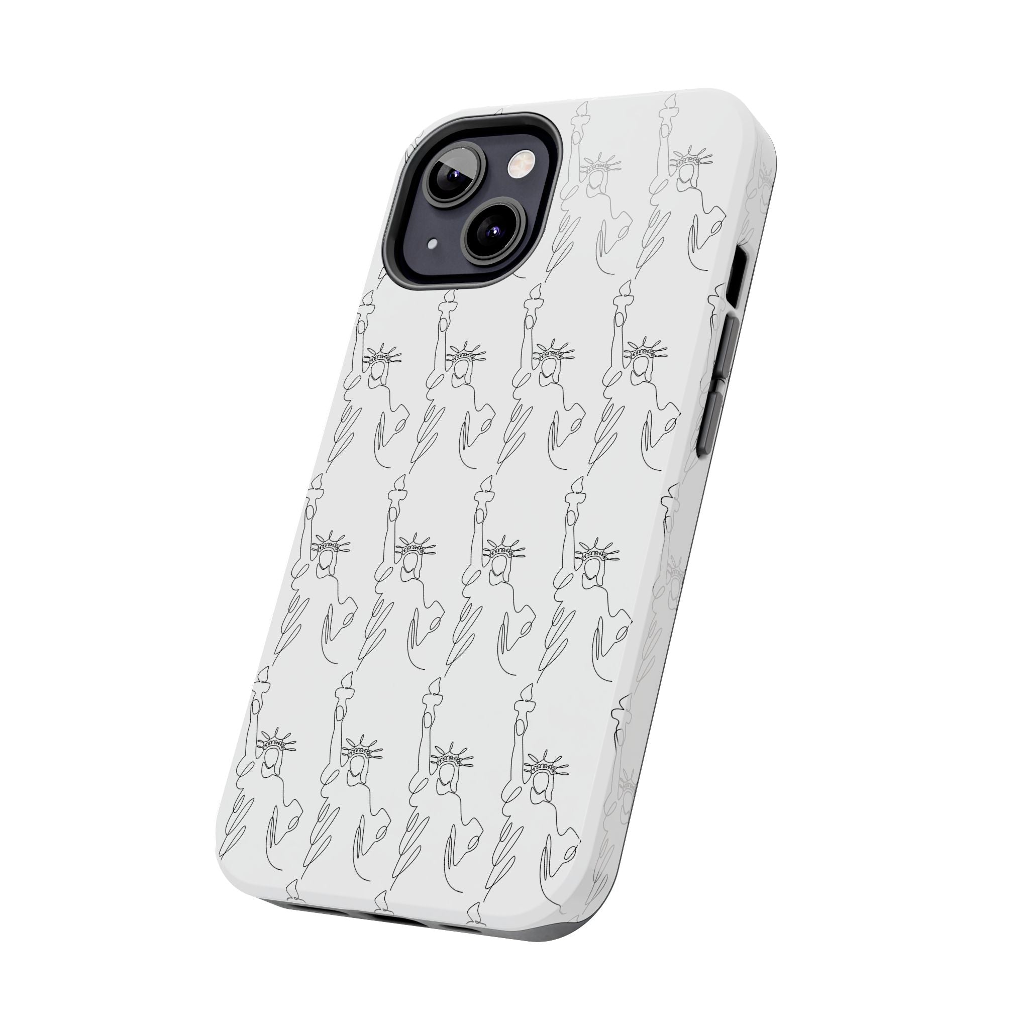 Statue of Liberty Sketch Tough Phone Case — Minimal Patriotic iPhone Cover
