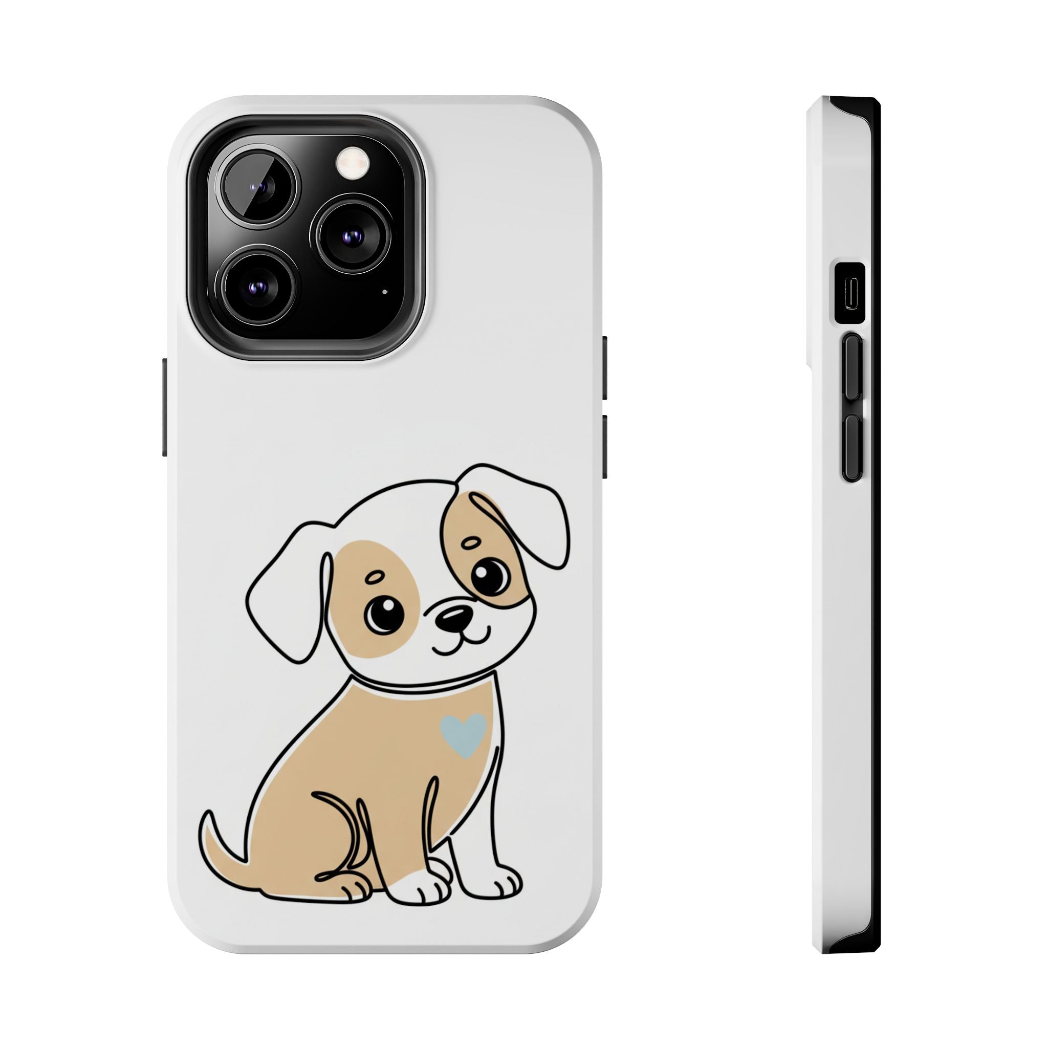 Cute Puppy Tough Phone Case – Cartoon Dog Protective Phone Cover