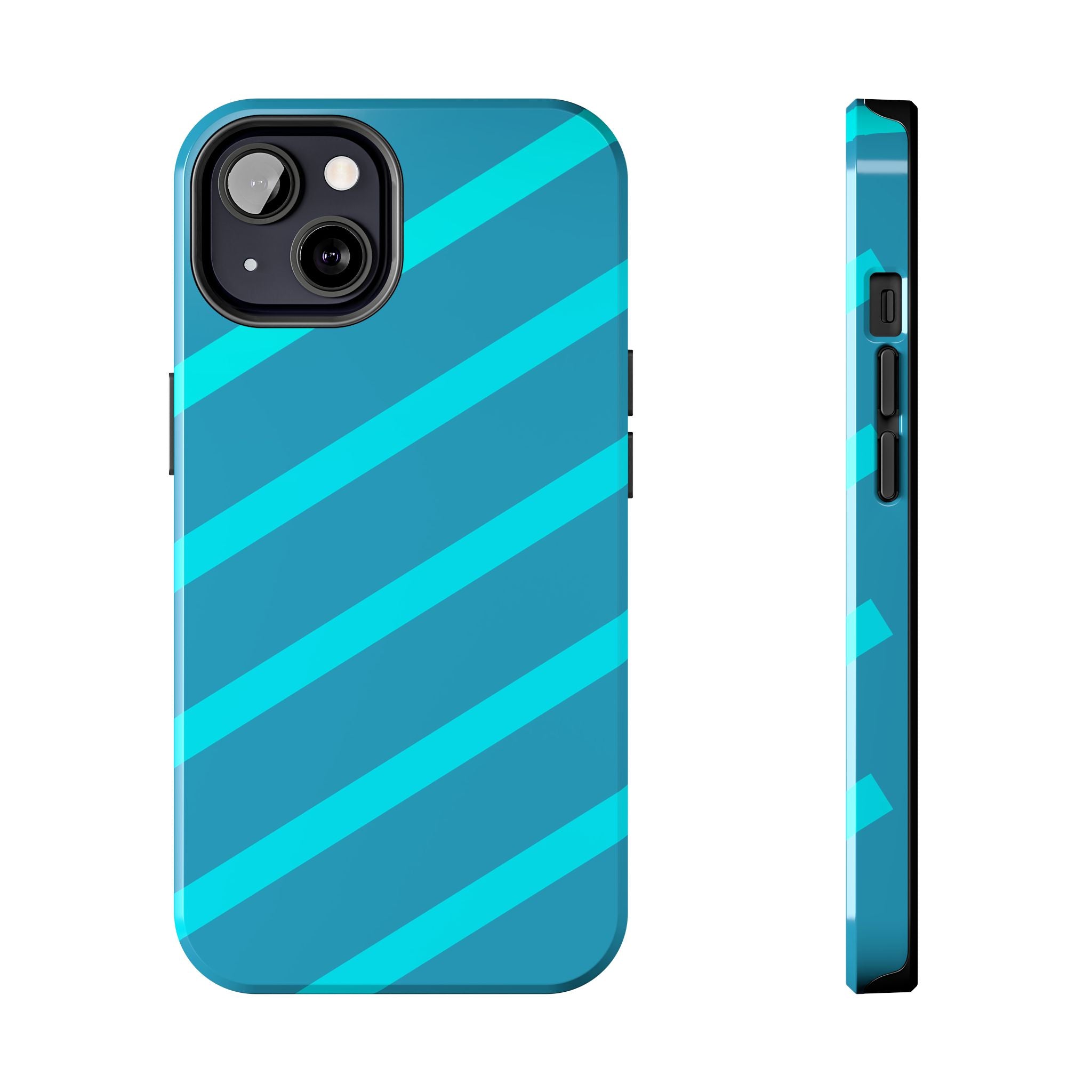Tough Phone Case — Blue Diagonal Stripe Shockproof Cover