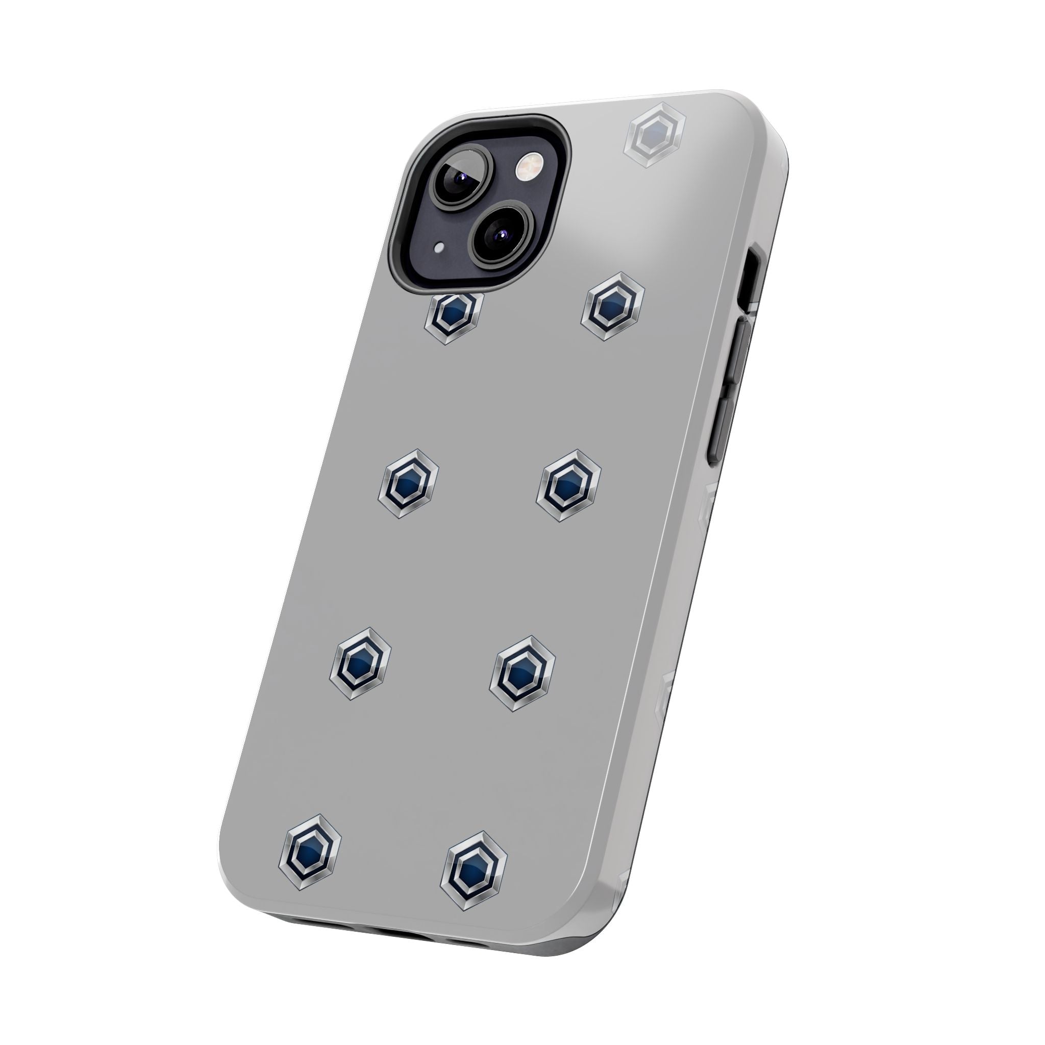 Tough Phone Case — Minimal Hex Rivet Armor (Gray)