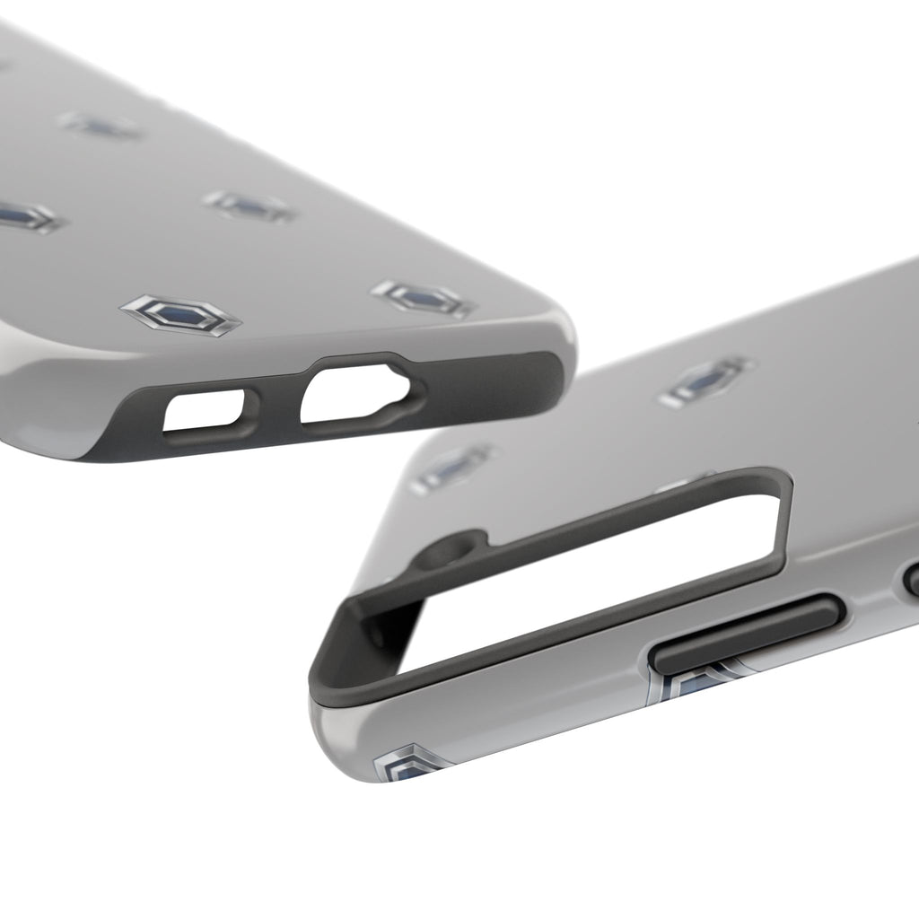 Tough Phone Case — Minimal Hex Rivet Armor (Gray)