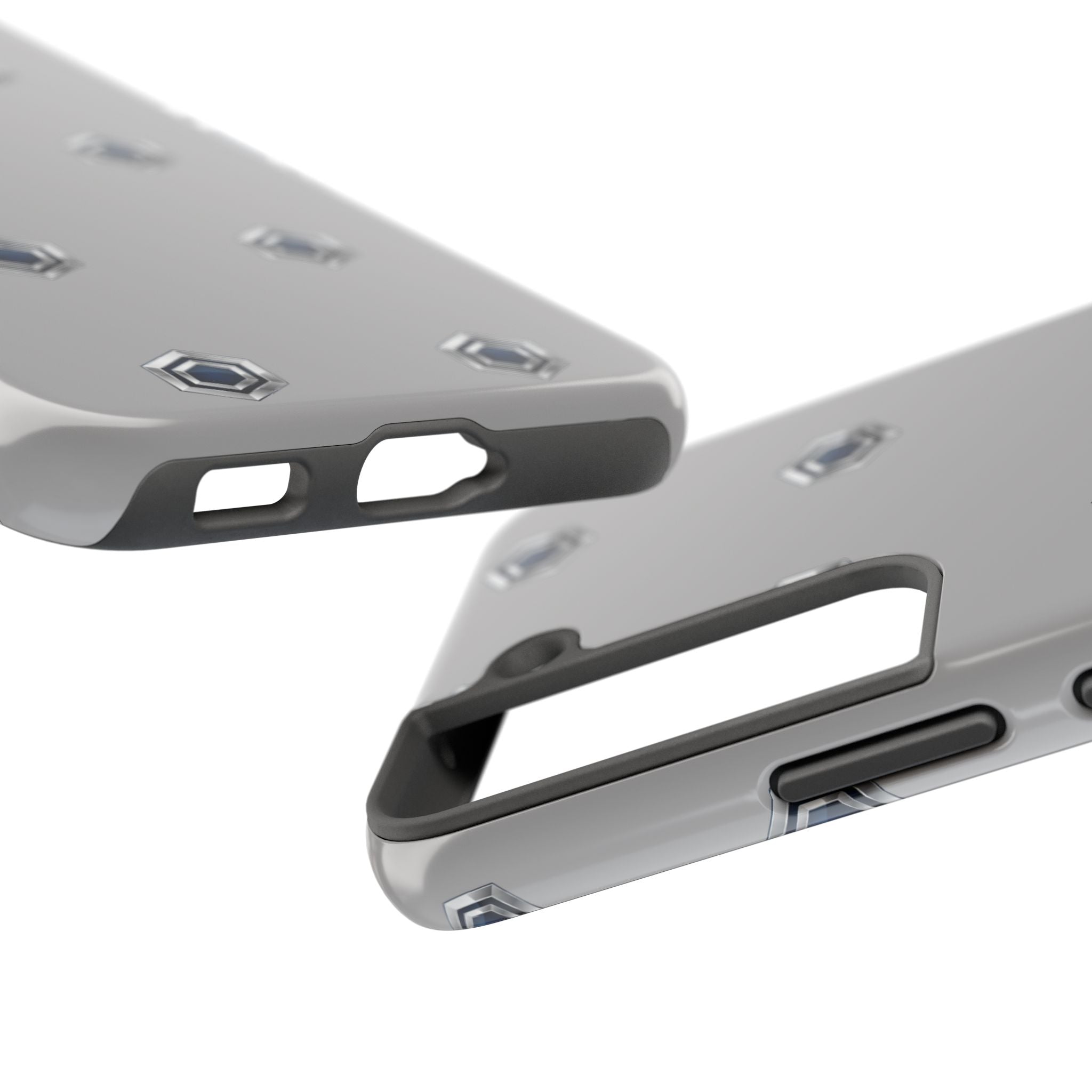Tough Phone Case — Minimal Hex Rivet Armor (Gray)
