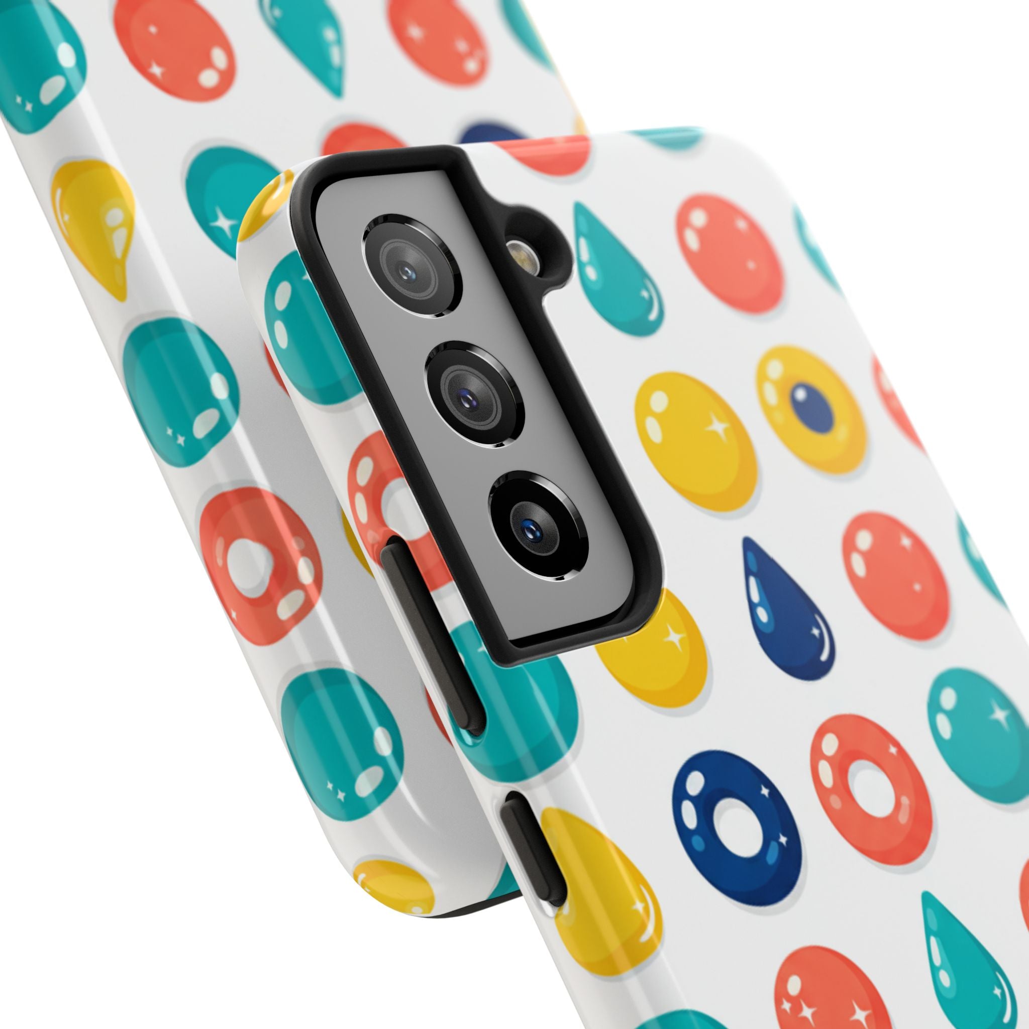 Colorful Candy Dot Tough Phone Case — Bright Retro Polka Drop Design