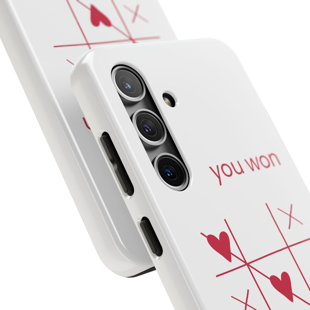 Tough Phone Case — "You Won My Heart" Tic-Tac-Toe Valentine Phone Cover