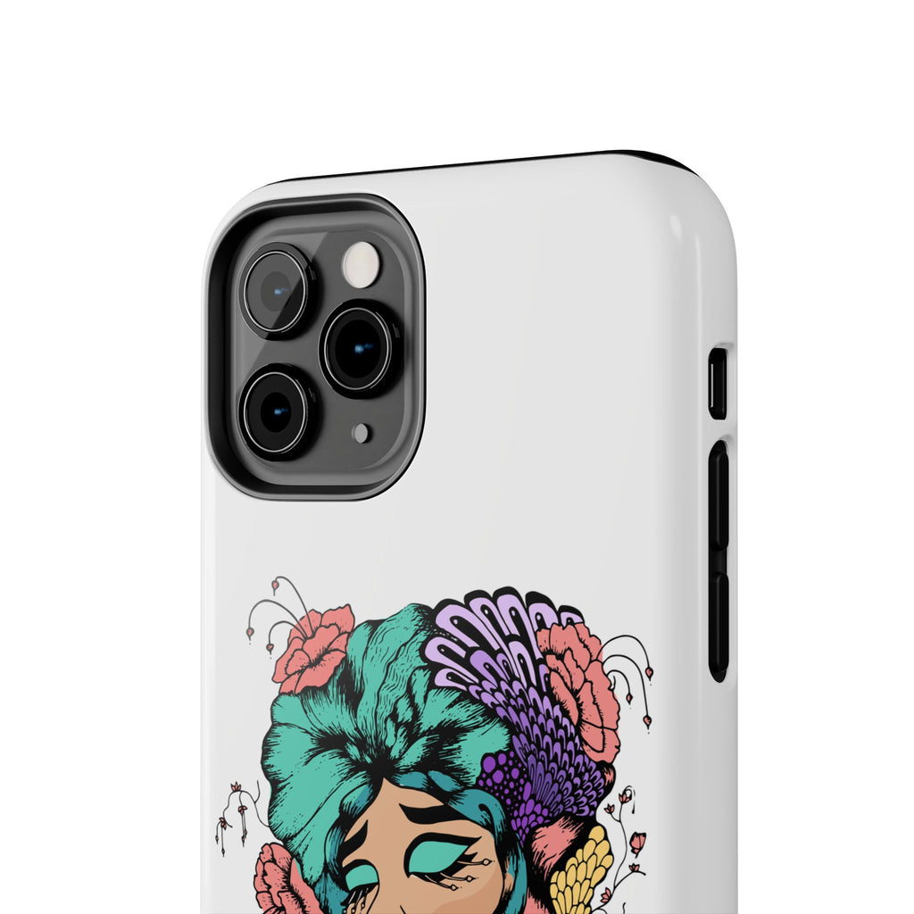 Tough Phone Case — Floral Pop Art Portrait Protective Cover