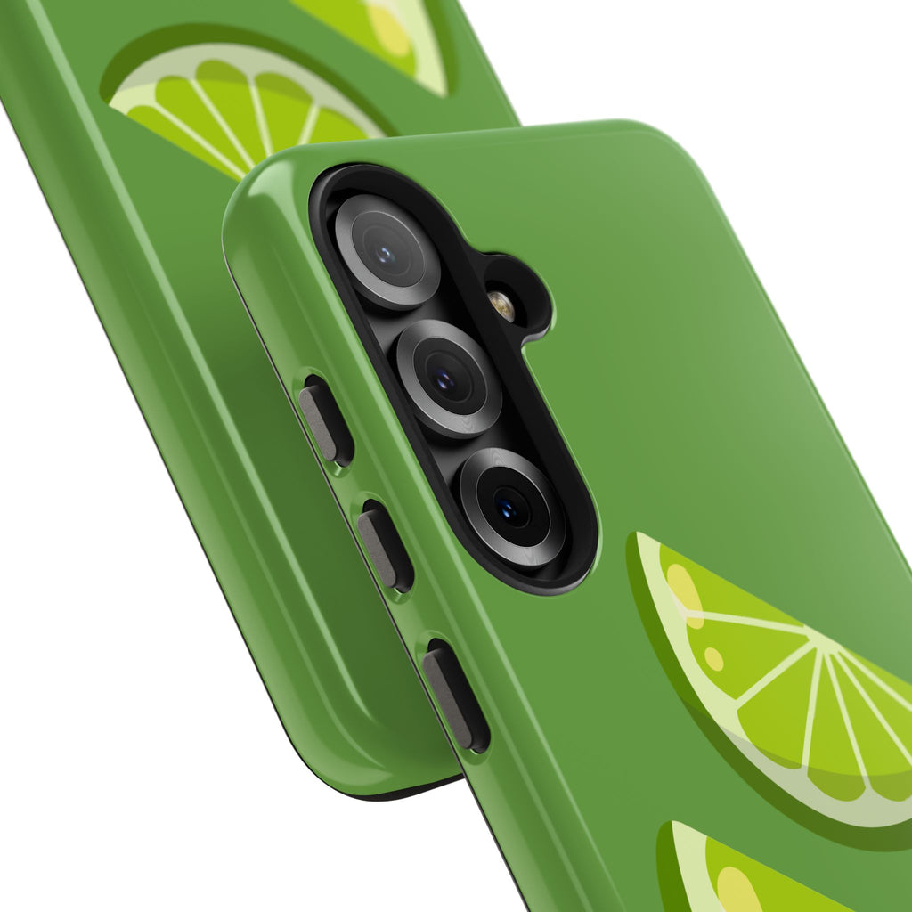 Lime Slice Tough Phone Case — Bright Green Citrus Protective Cover