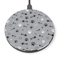 Wireless Charger — Gray Cat Paw & Fishbone Pattern Fast Qi Charging Pad