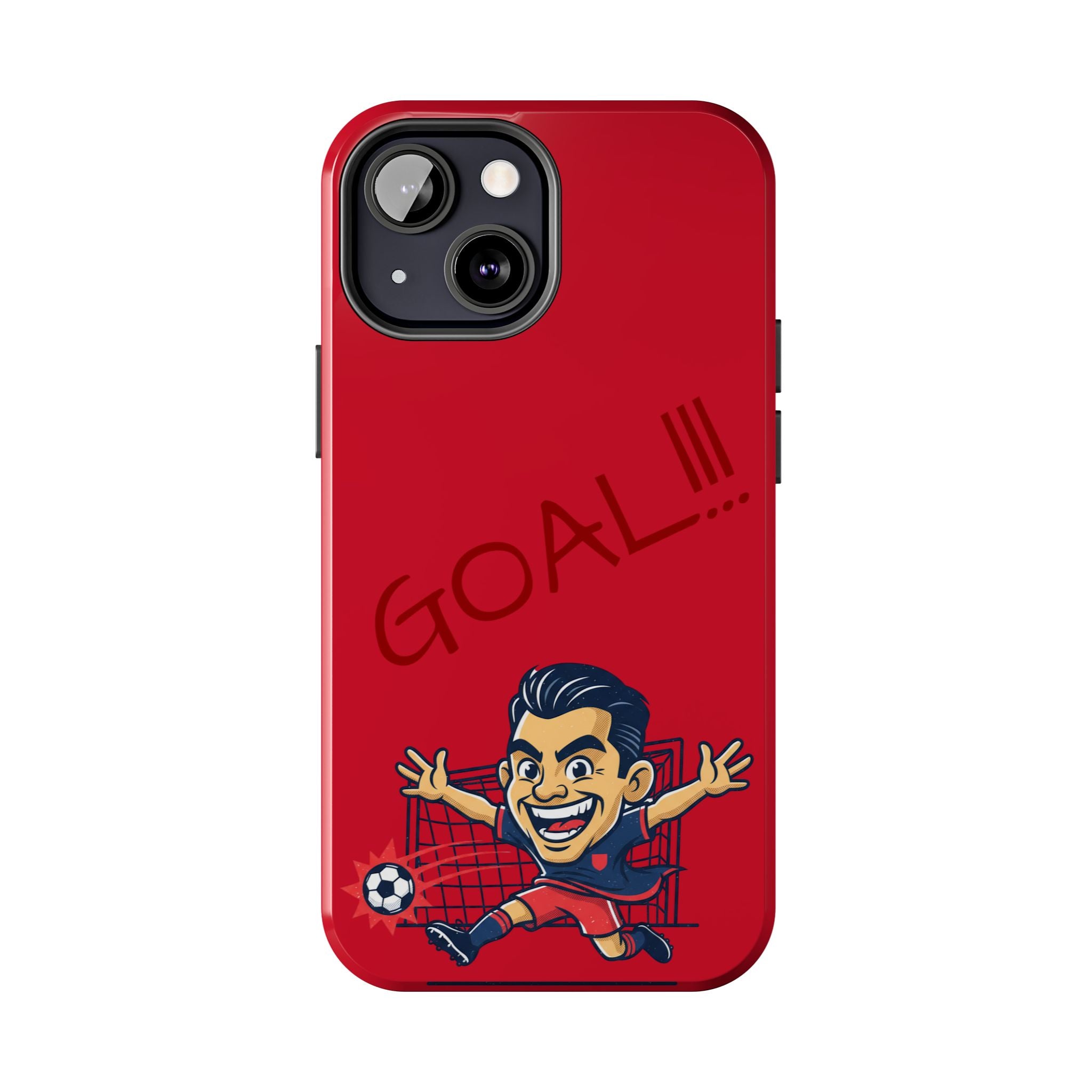 Phone Case — 'GOAL!!!' Cartoon Soccer Player Tough Protective Case