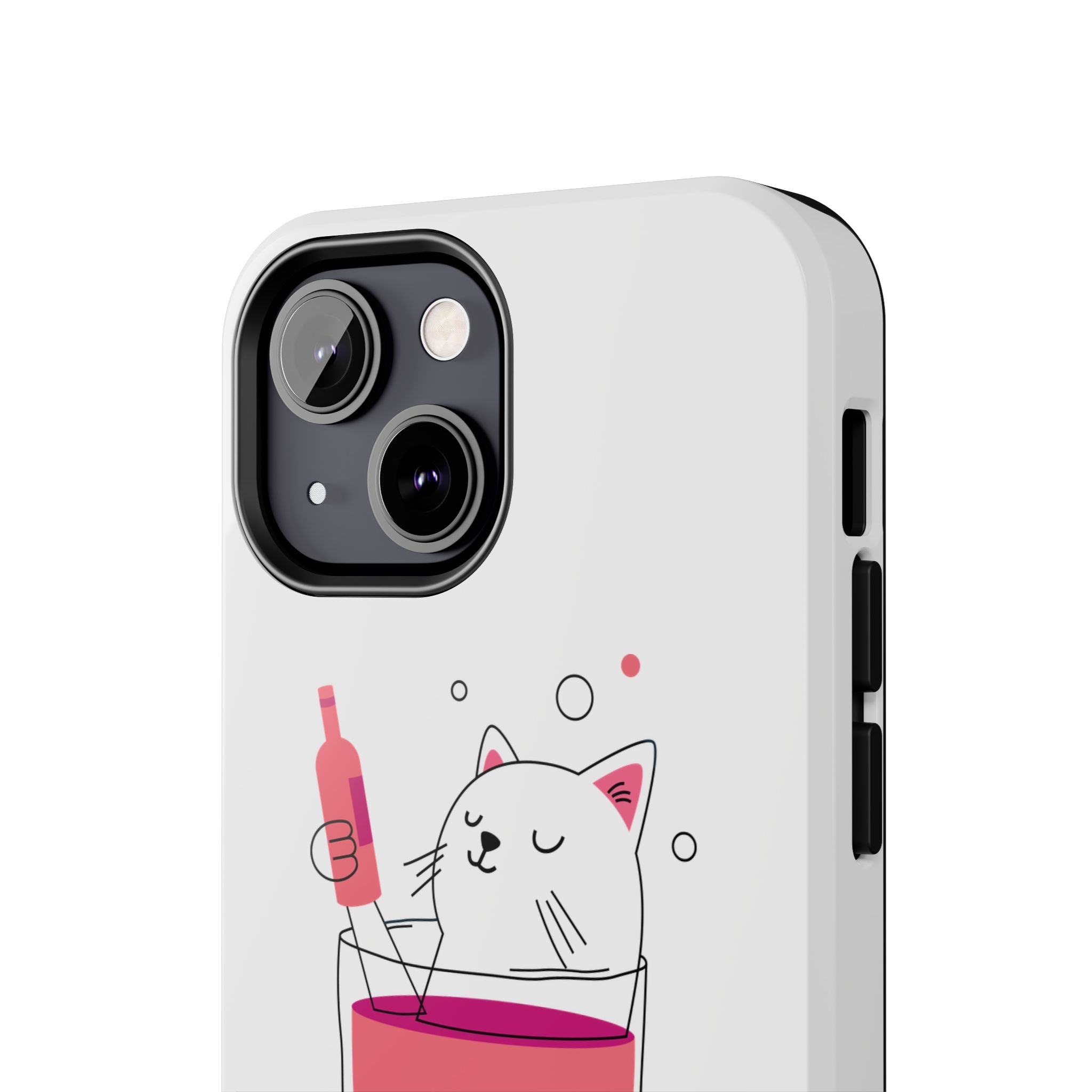 Cat Wine Phone Case — Cute Cat in Wine Glass Protective Case