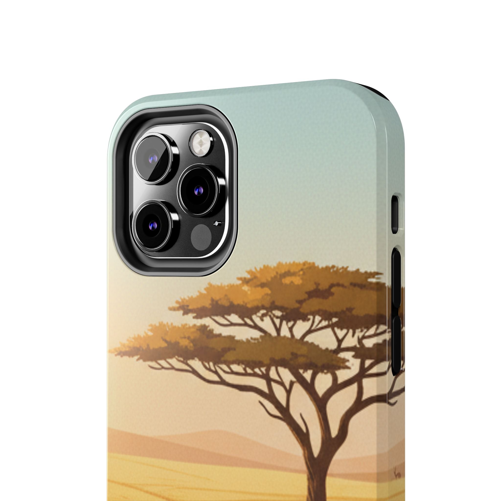 Safari Sunset Tough Phone Case — African Savanna Tree Design