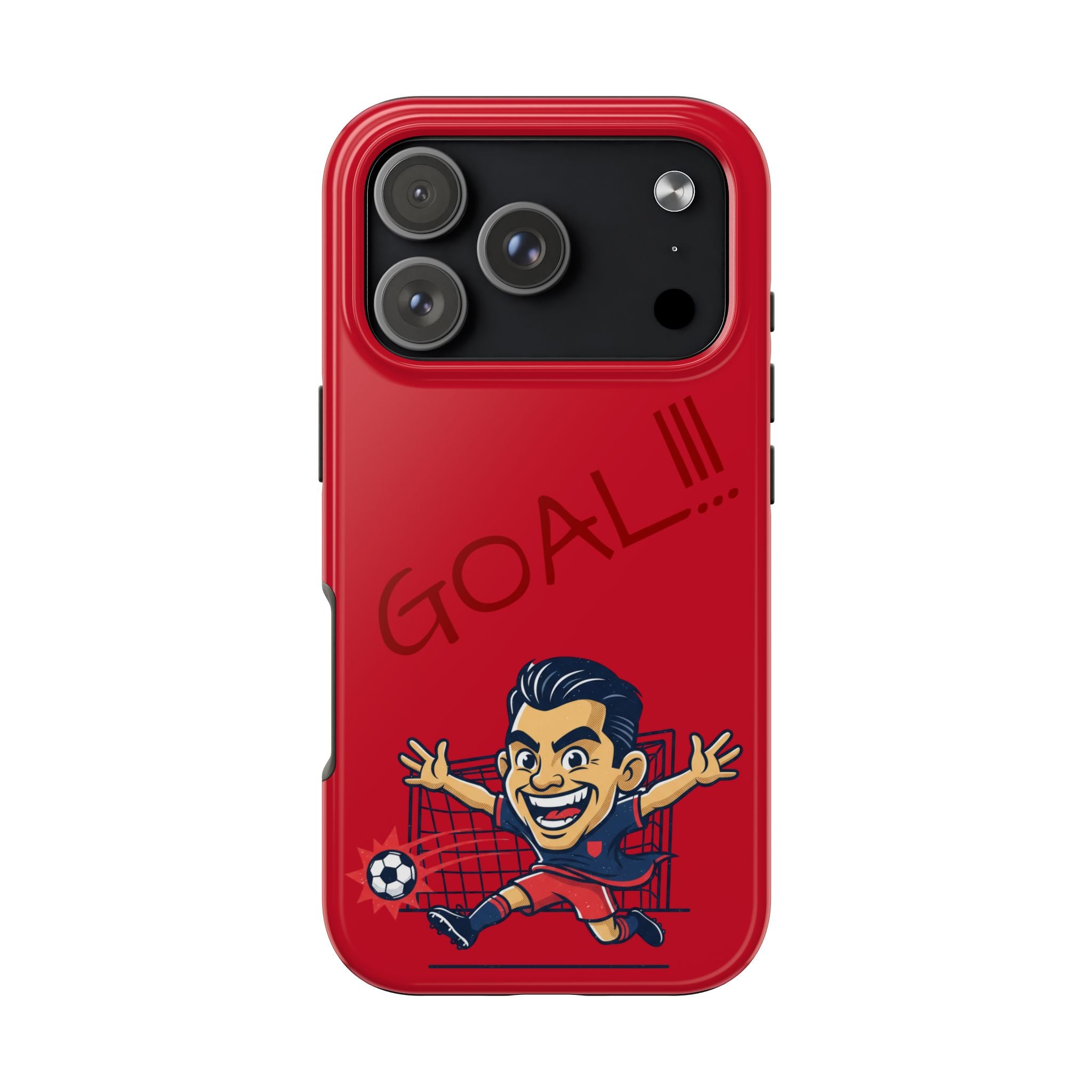 Phone Case — 'GOAL!!!' Cartoon Soccer Player Tough Protective Case