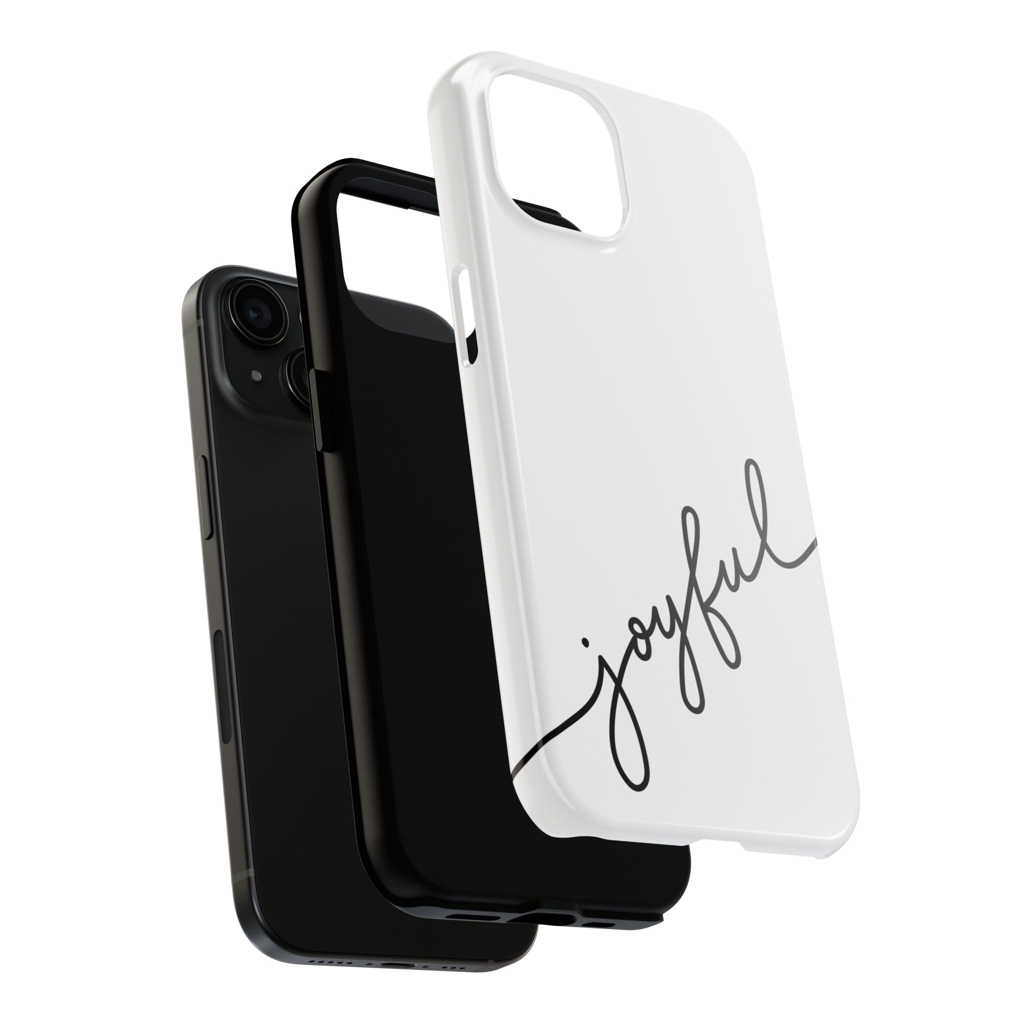 Joyful Tough Phone Case — Minimal Script Protective Phone Cover