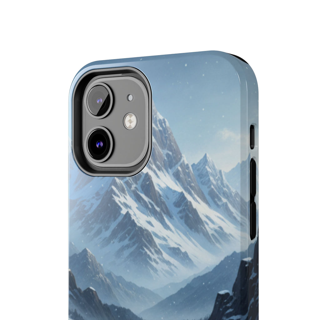 Tough Phone Case — Snowy Mountain Cabin Landscape Protective Phone Cover