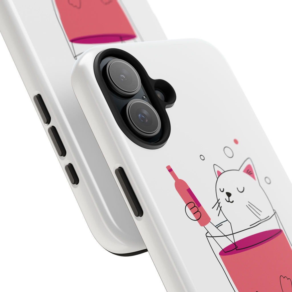 Cat Wine Phone Case — Cute Cat in Wine Glass Protective Case