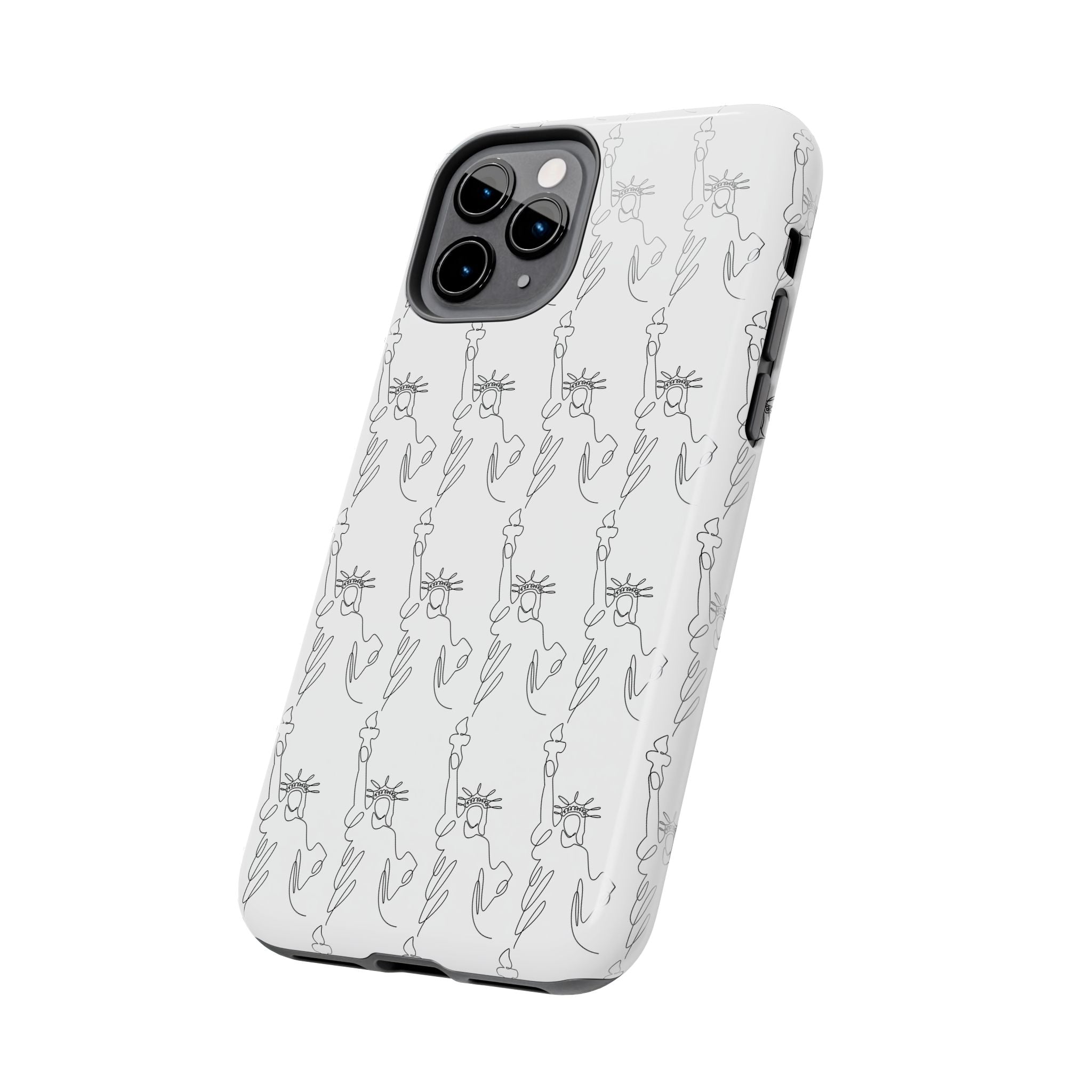 Statue of Liberty Sketch Tough Phone Case — Minimal Patriotic iPhone Cover