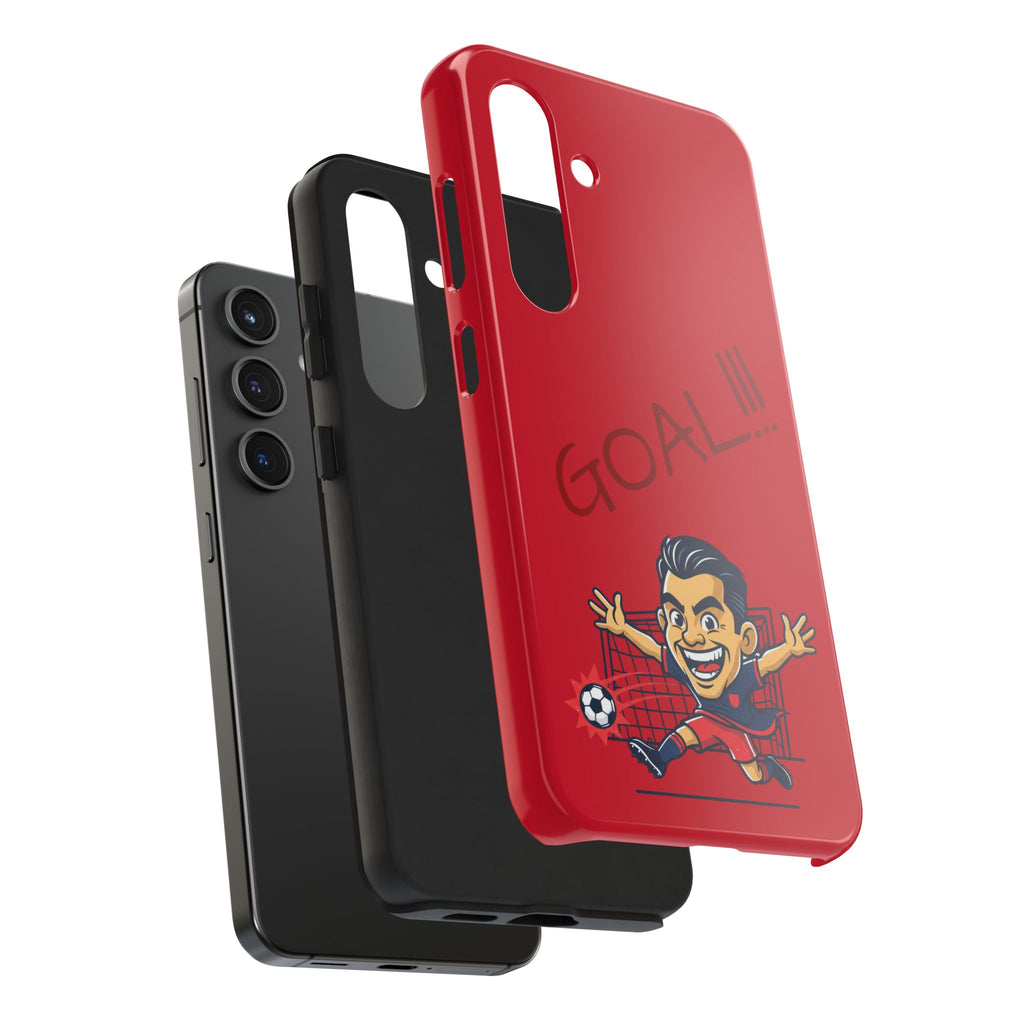 Phone Case — 'GOAL!!!' Cartoon Soccer Player Tough Protective Case