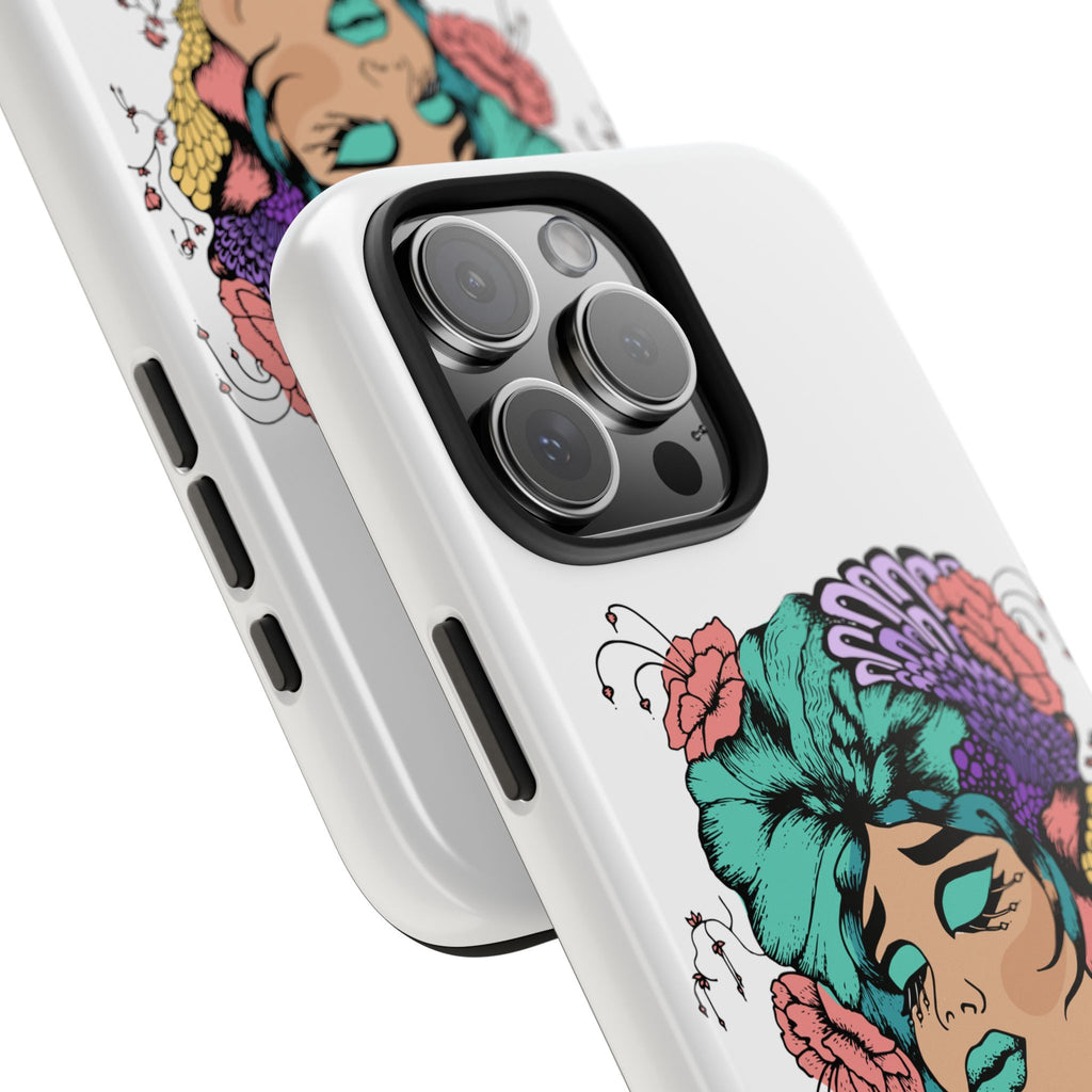 Tough Phone Case — Floral Pop Art Portrait Protective Cover