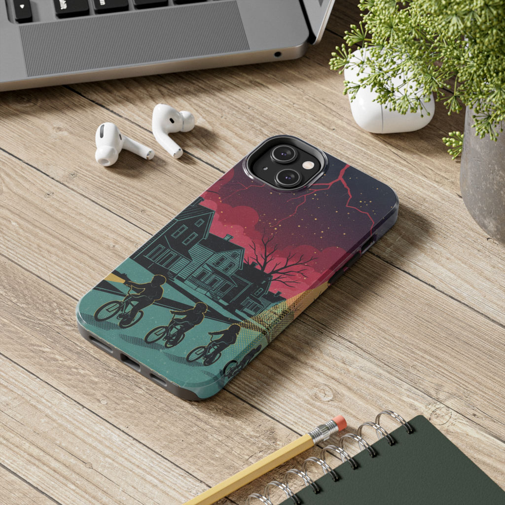 Tough Phone Case — Nostalgic Night Bike Ride Sky Design