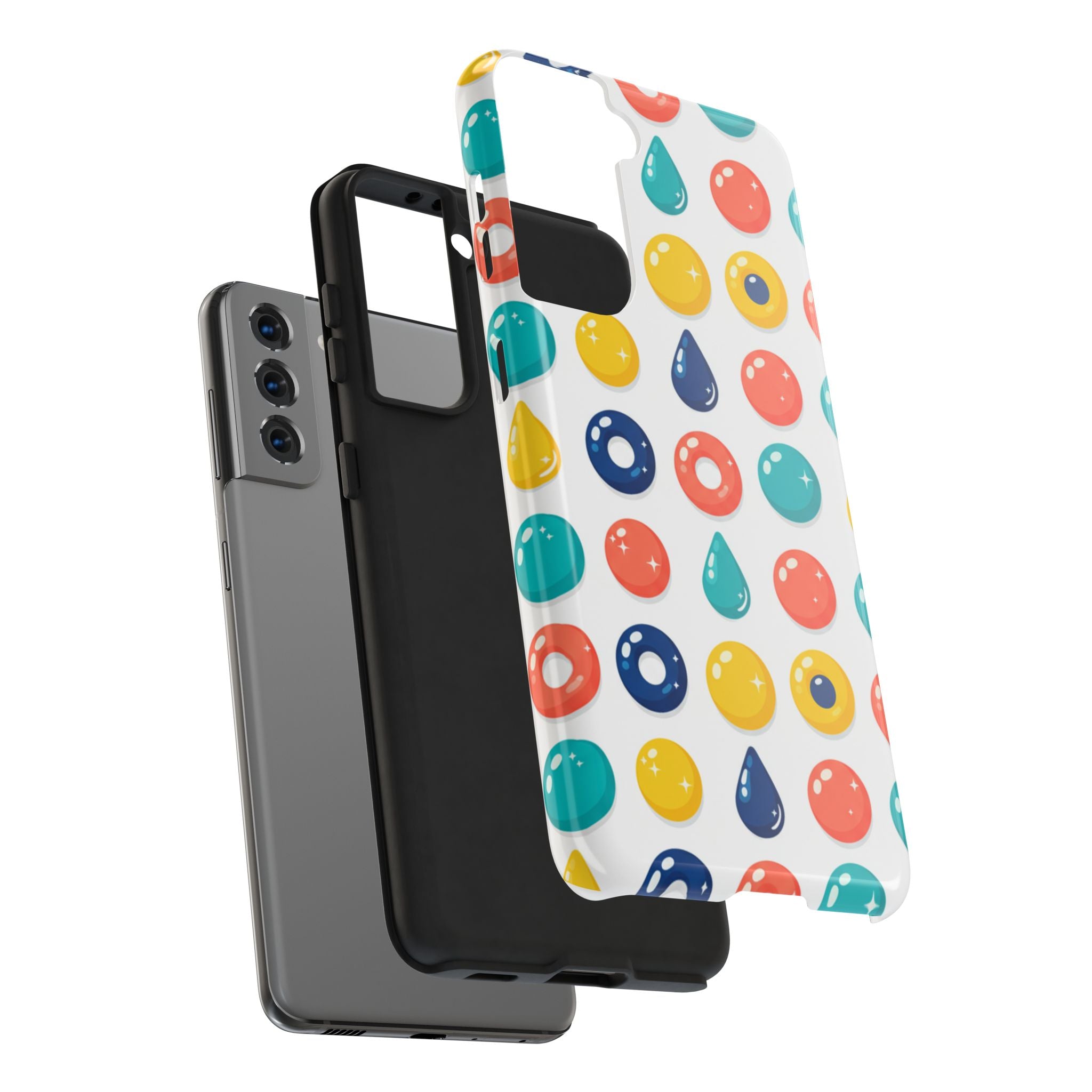 Colorful Candy Dot Tough Phone Case — Bright Retro Polka Drop Design
