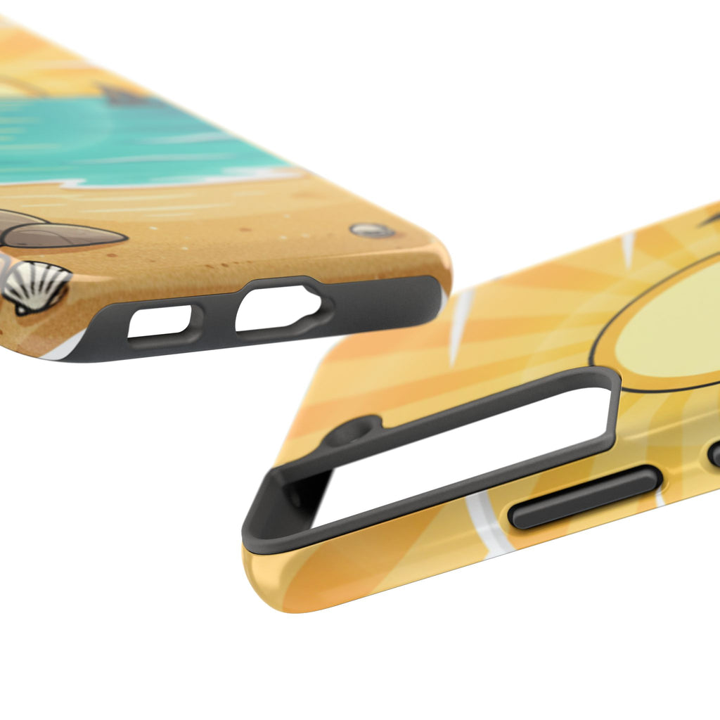 Tough Phone Case — Sunset Beach Sailboat Design