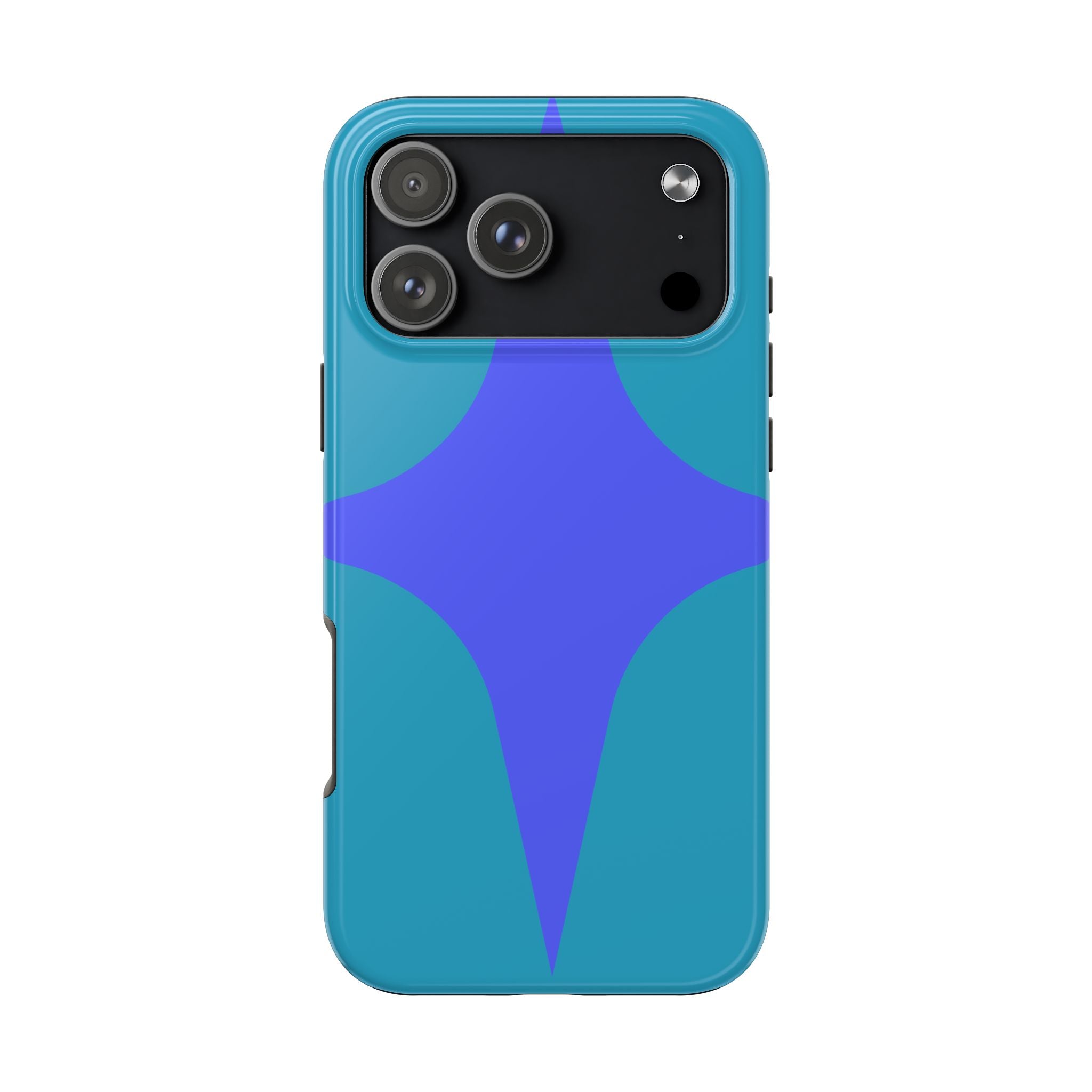 Teal & Indigo Starburst Tough Phone Case — Durable Protective Phone Case