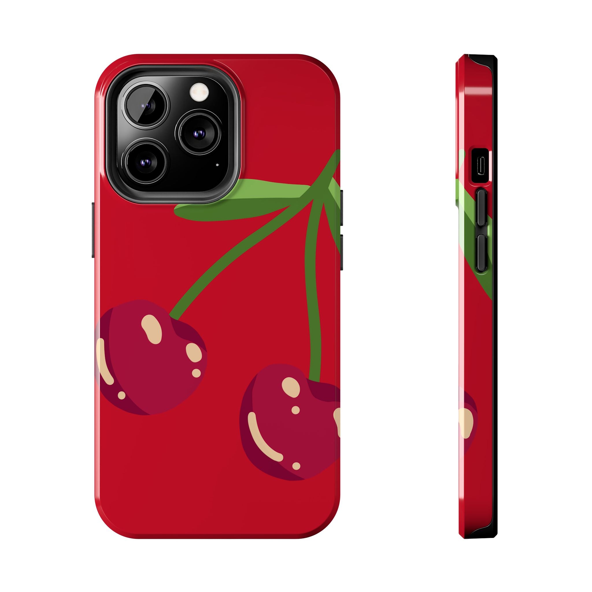 Cherry Red Tough Phone Case — Cute Retro Fruit iPhone Case