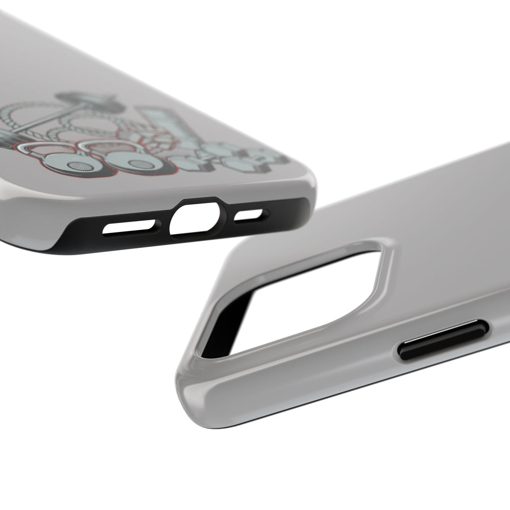 Fitness Gear Tough Phone Case — Dumbbells, Kettlebells & Jump Rope Design