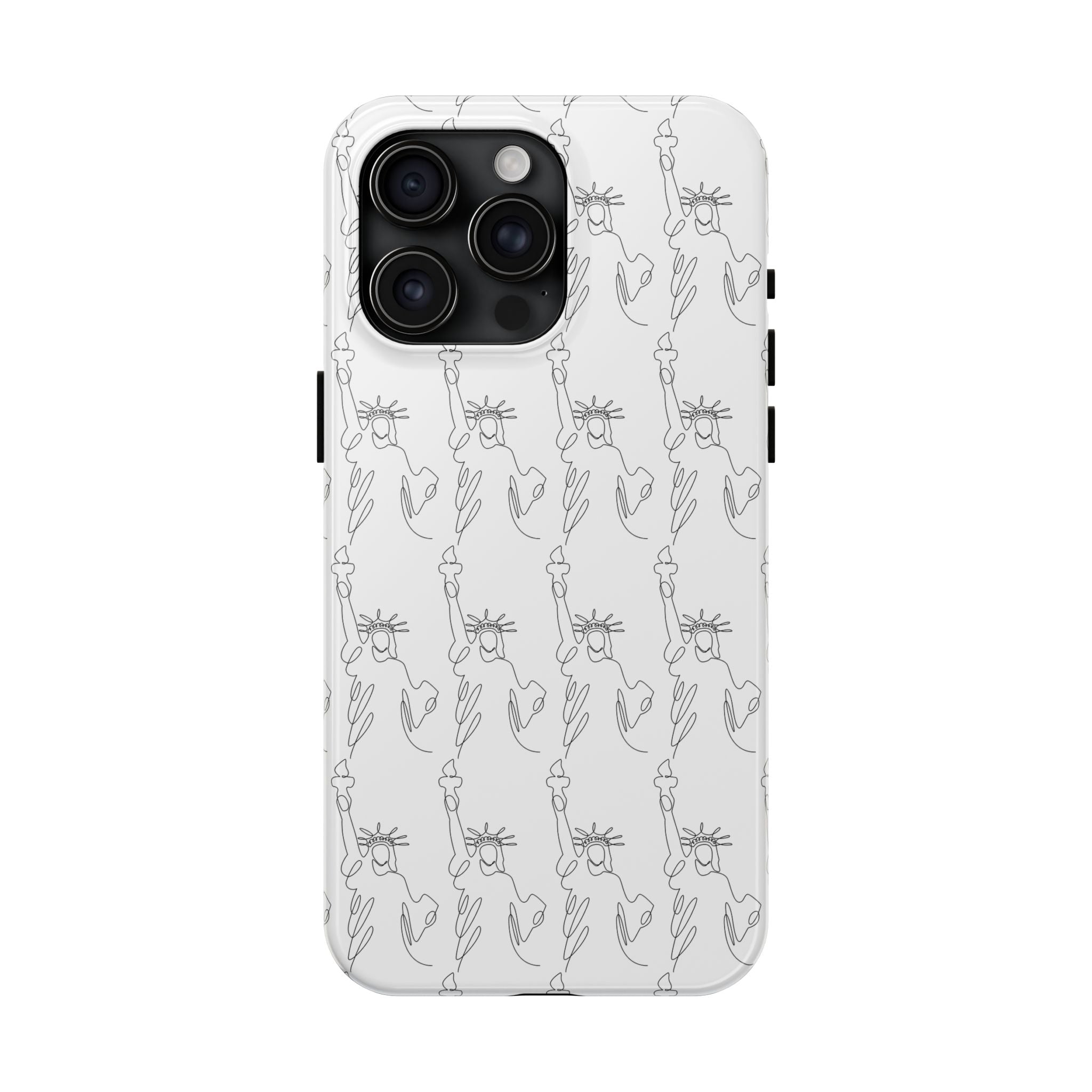 Statue of Liberty Sketch Tough Phone Case — Minimal Patriotic iPhone Cover
