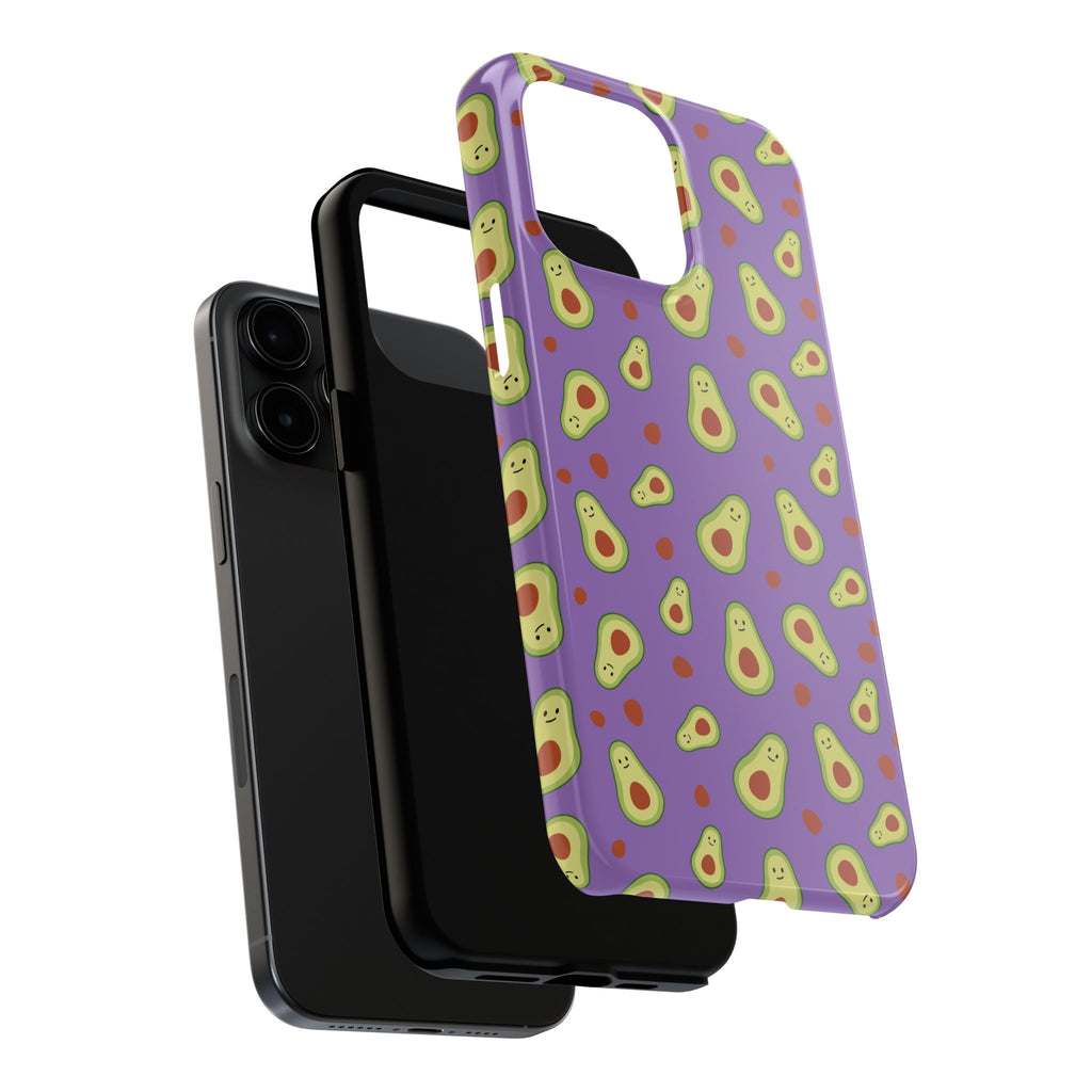 Avocado Pattern Tough Phone Case — Cute Purple Avocado Phone Cover