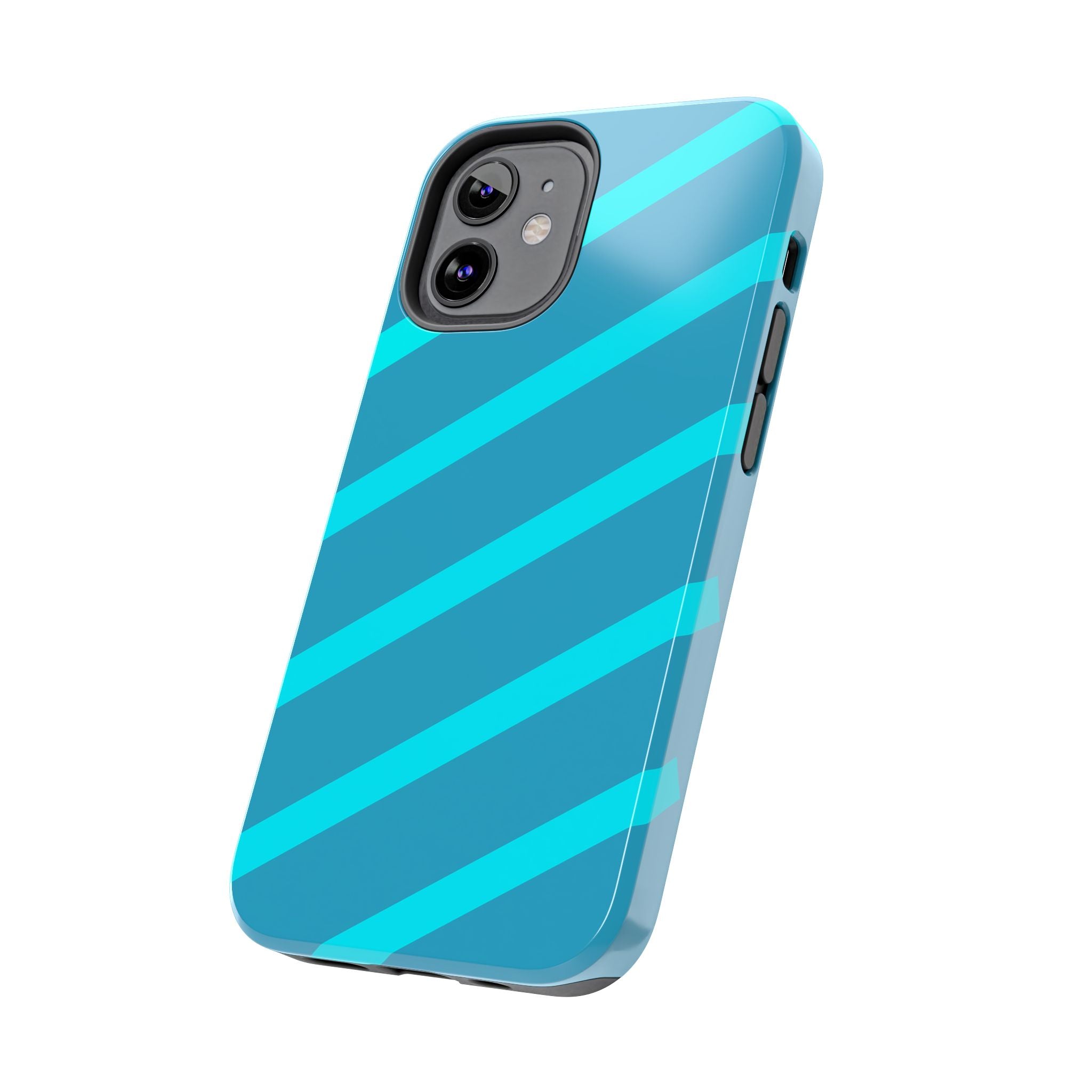 Tough Phone Case — Blue Diagonal Stripe Shockproof Cover